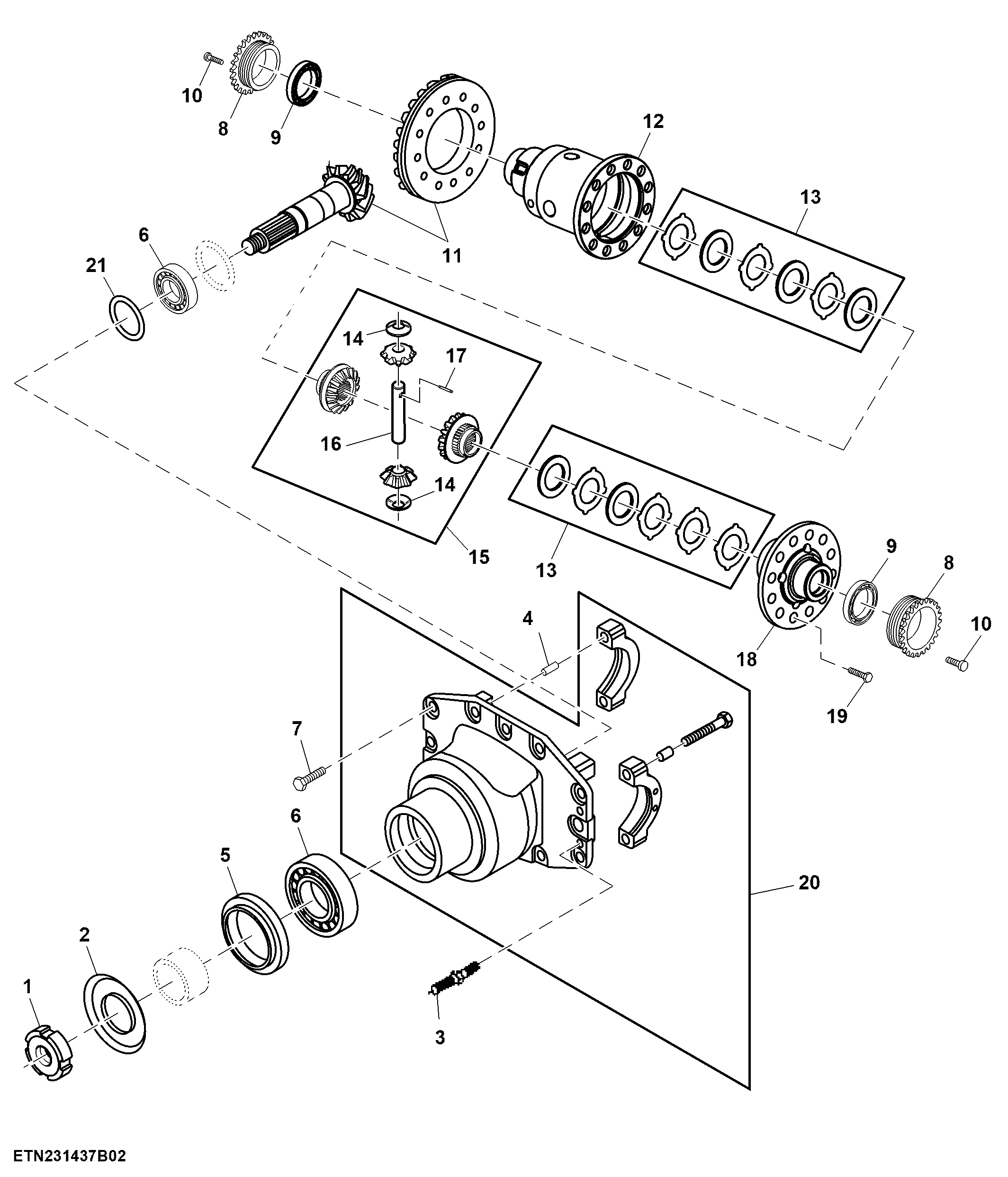 Differential, Front Axle, Standard Duty, MFWD
