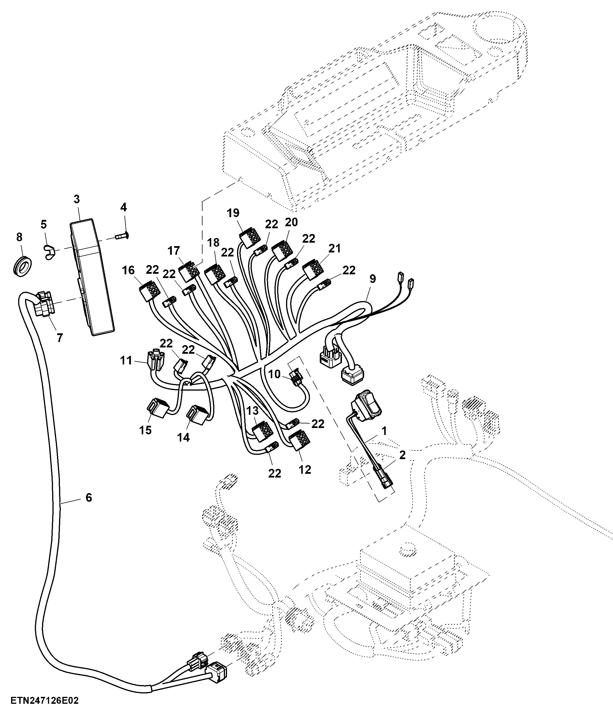 Dashboard Panel Wiring Harness, Hydro Drive (101013 - )