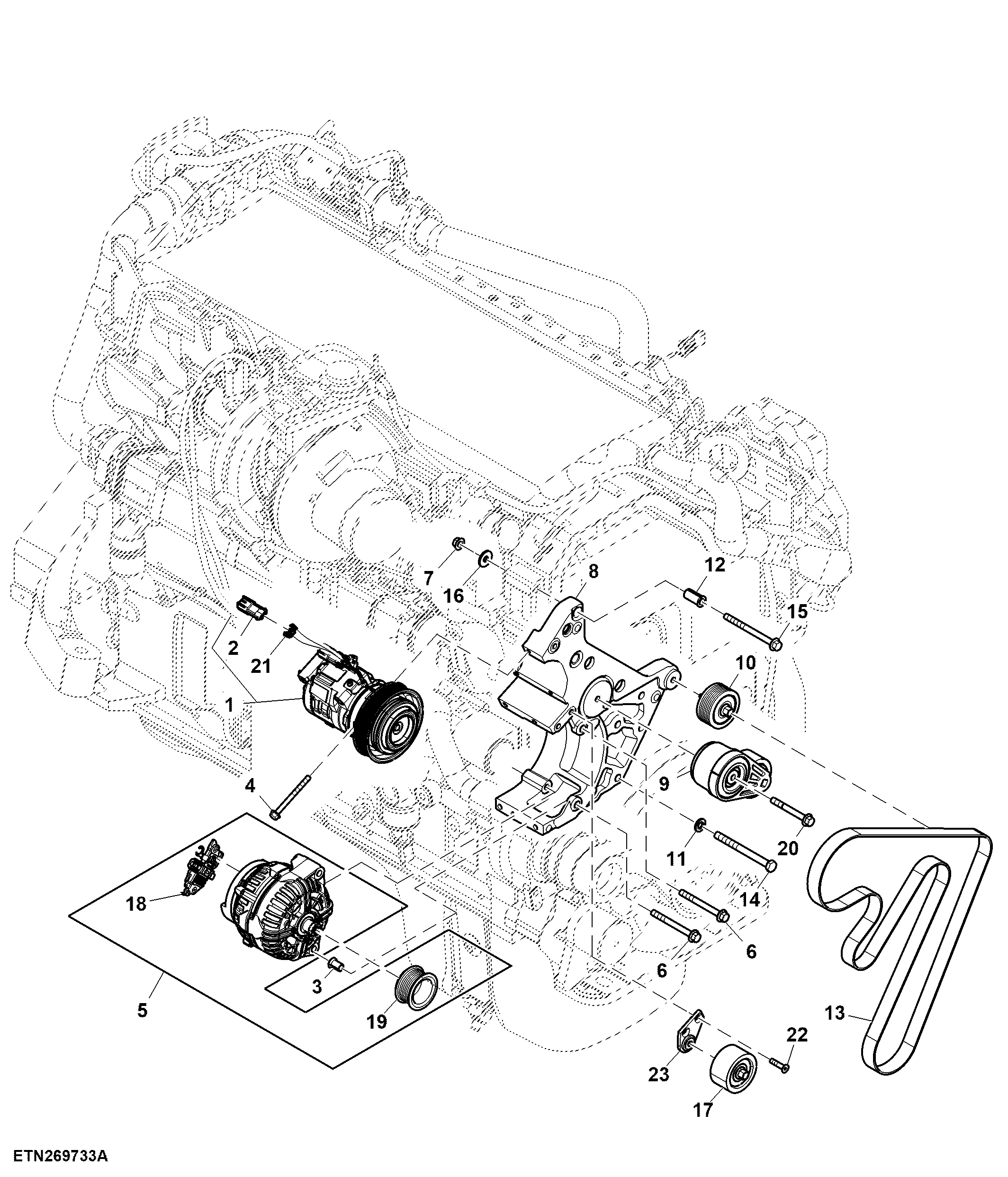 Alternator and Compressor, 240 A, 15.0 L Engine (067565 - )