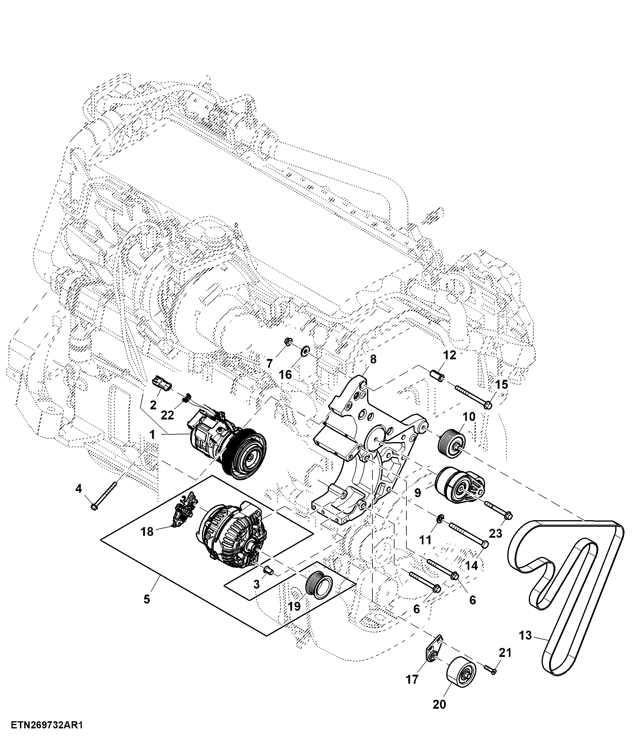 Alternator and Compressor, 200 A, 15.0 L Engine (067565 - )