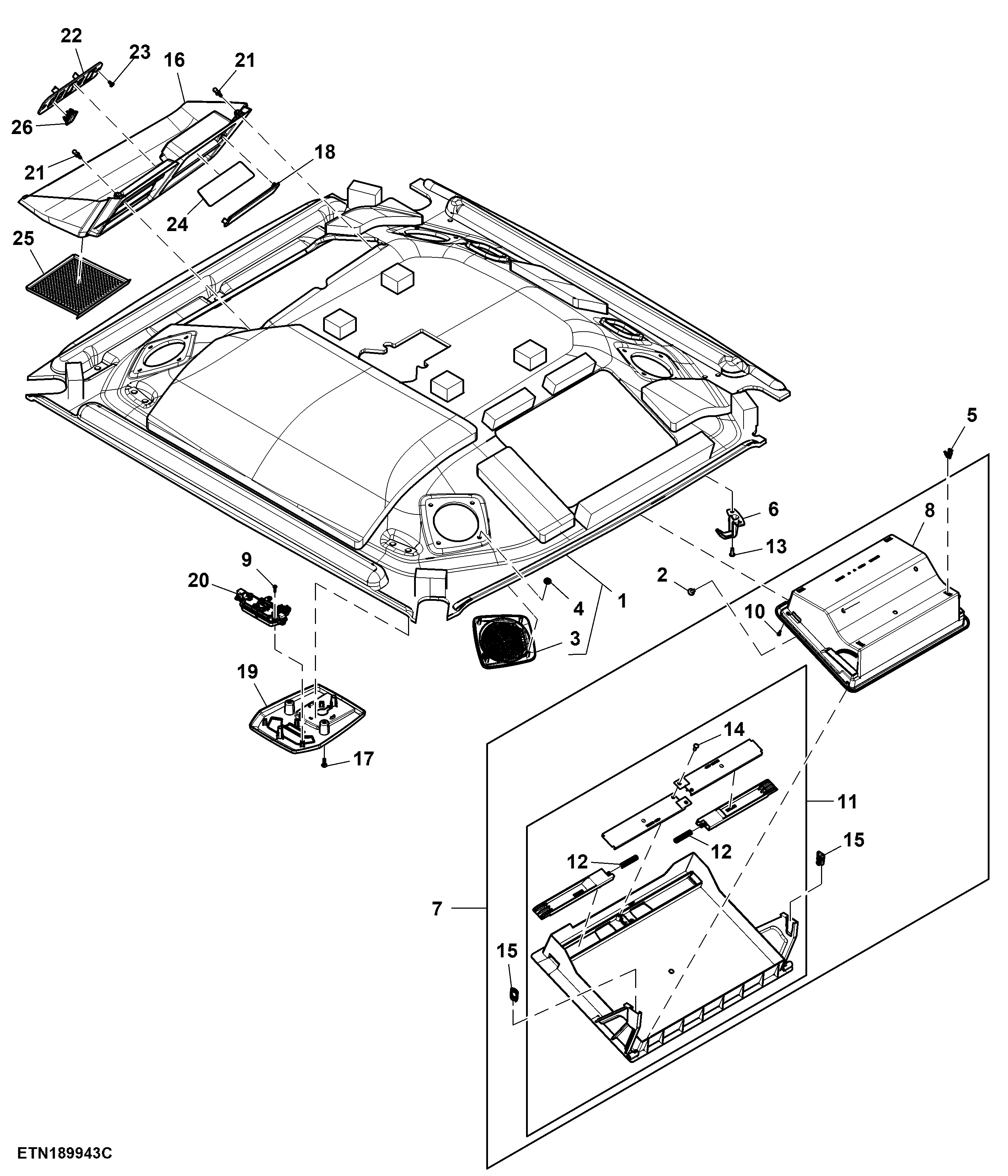 Headliner, W/ Radio, W/ Bluetooth Microphone