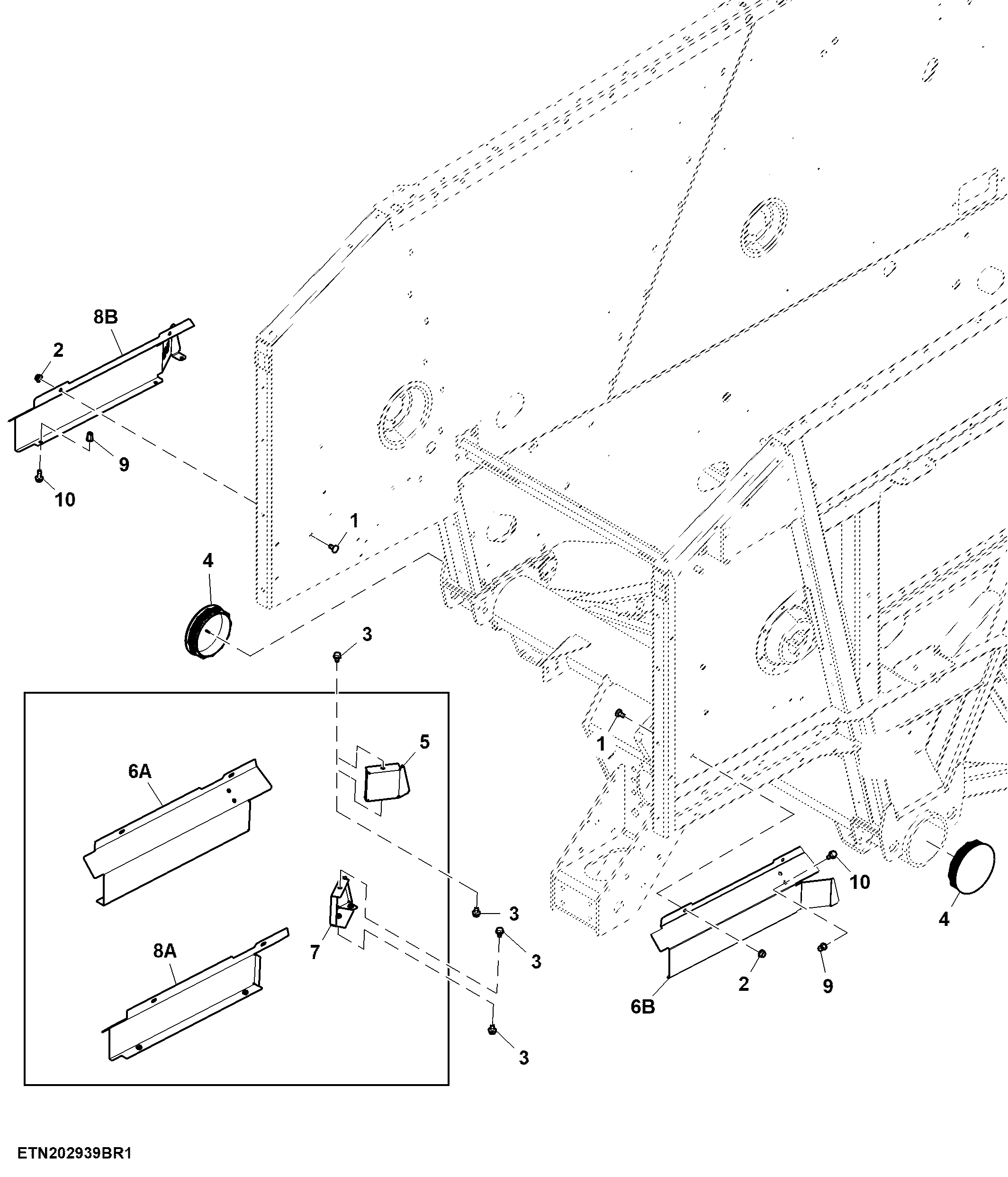 Main Frame Side Wall Mountings W/ Manual Cleaning Shoe Adjustment
