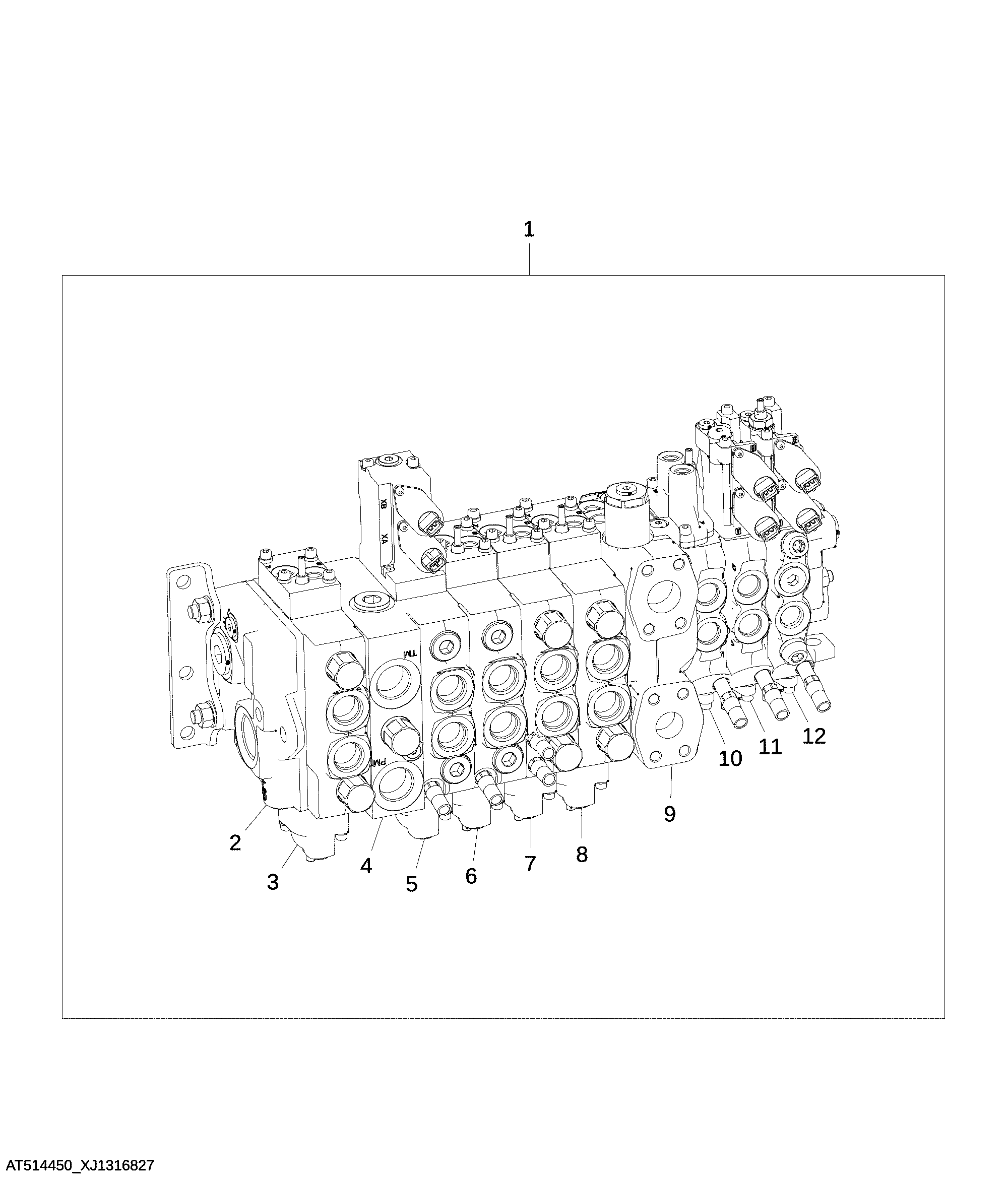 Main Control Valve Components, 8 Section, Delimber