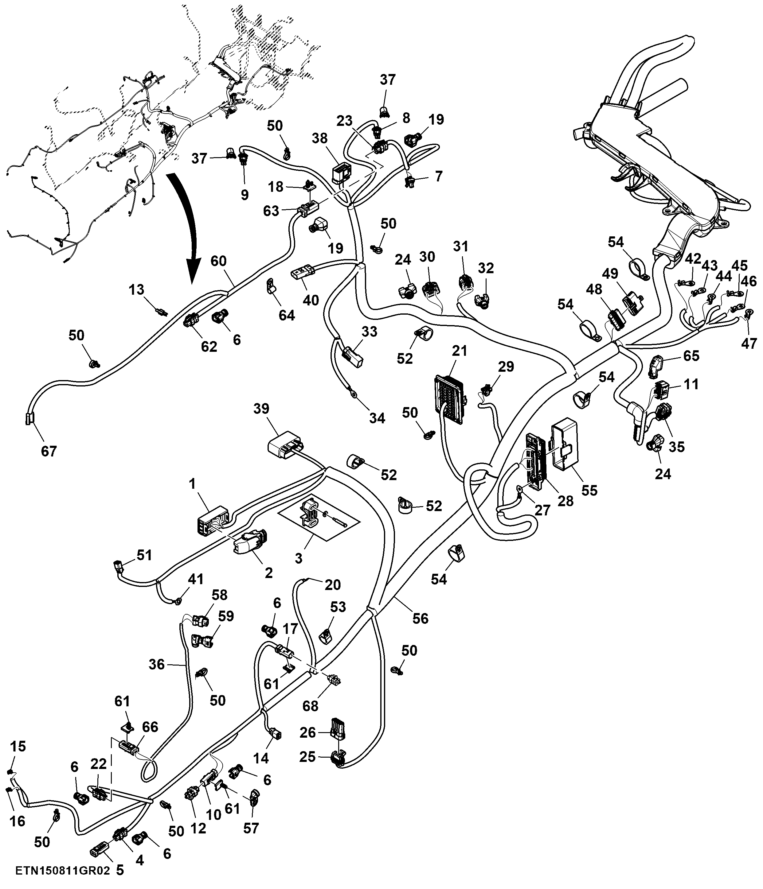 Chassis Wiring Harness, 15.0 L, FT4 Engine (2/4) (917101 - )