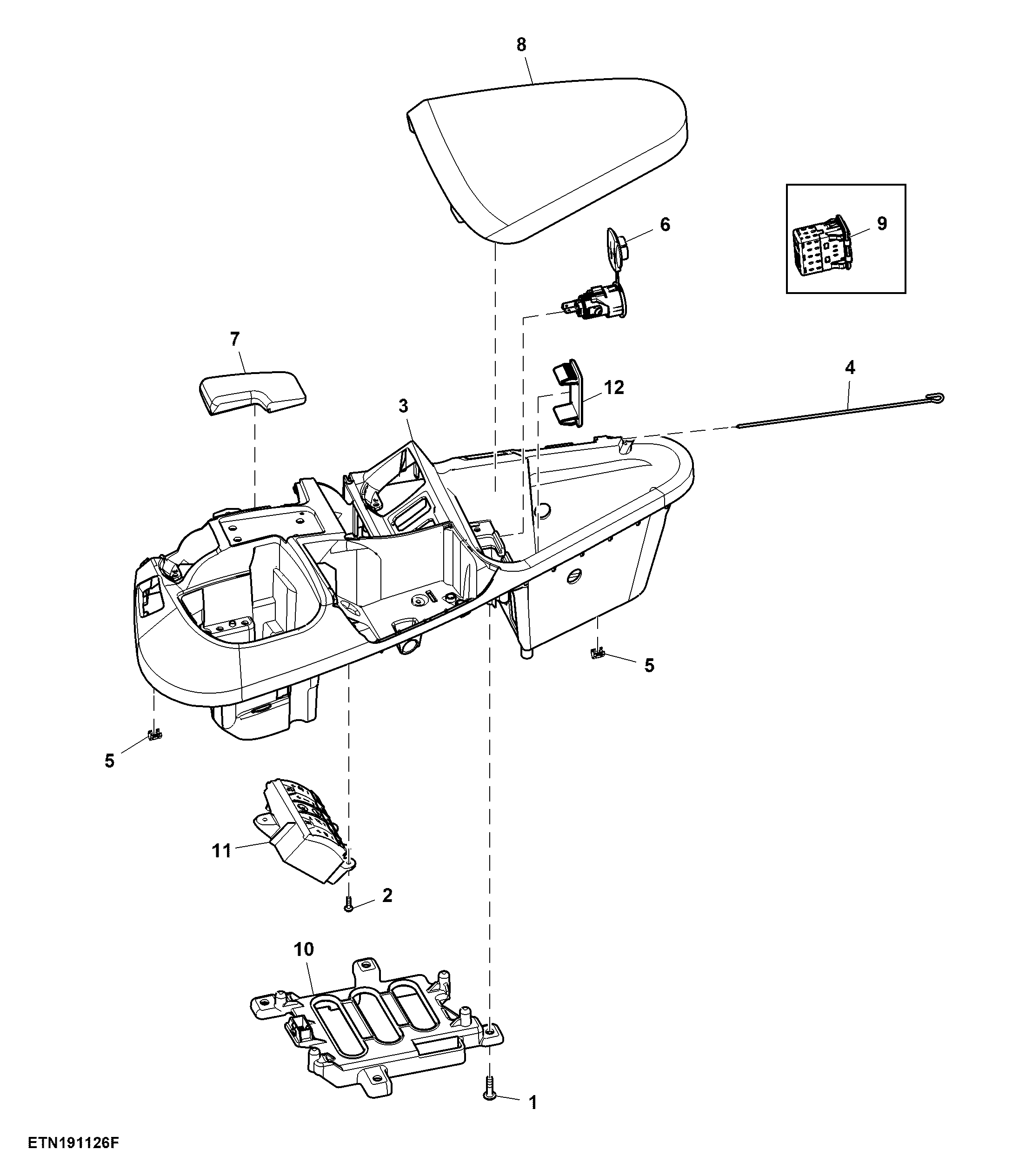 Top Cover, W/ Secondary Brake, CommandARM™, W/ Multi Function Transmission Control