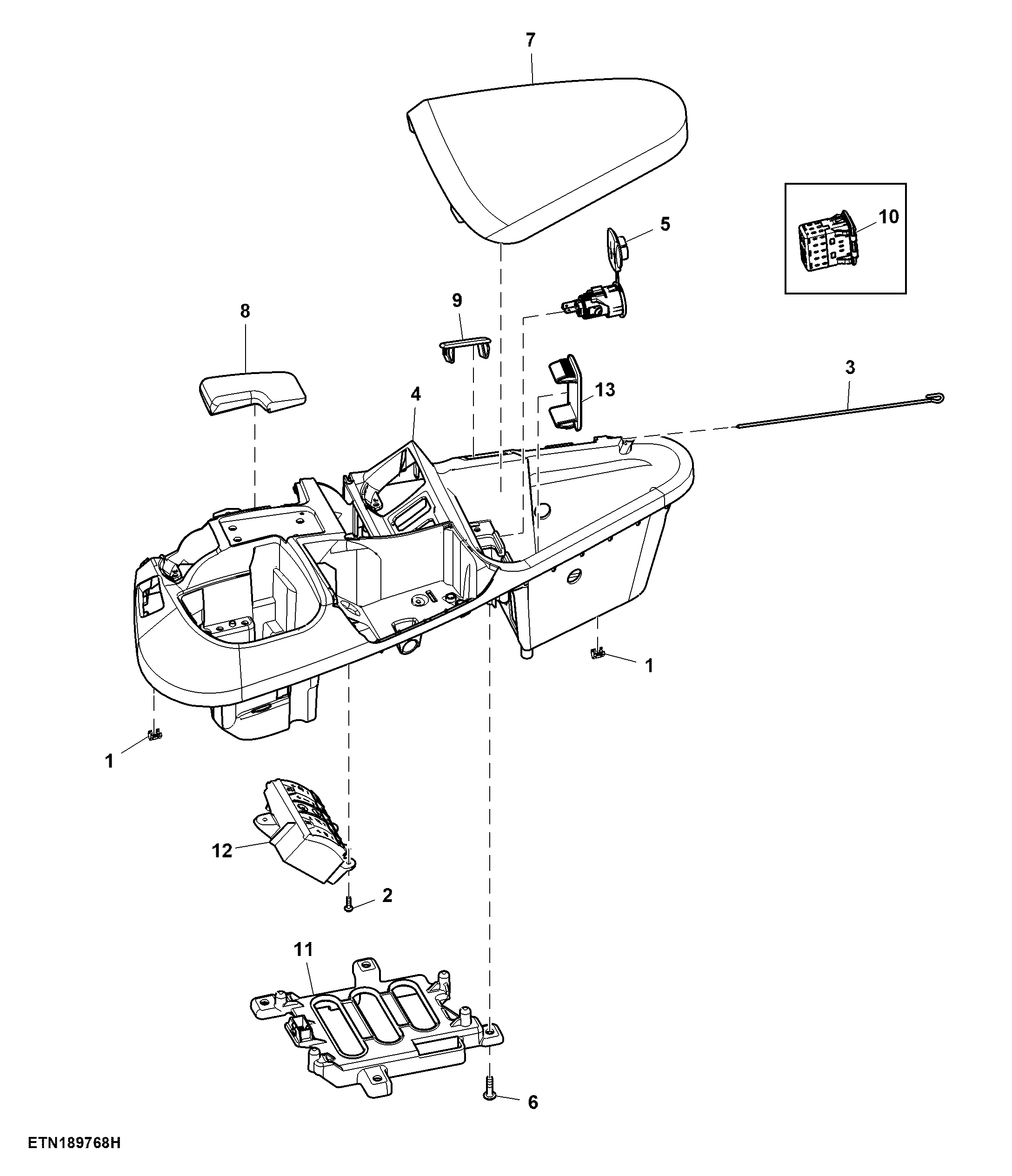 Top Cover, W/O Secondary Brake, CommandARM™, W/ Multi Function Transmission Control