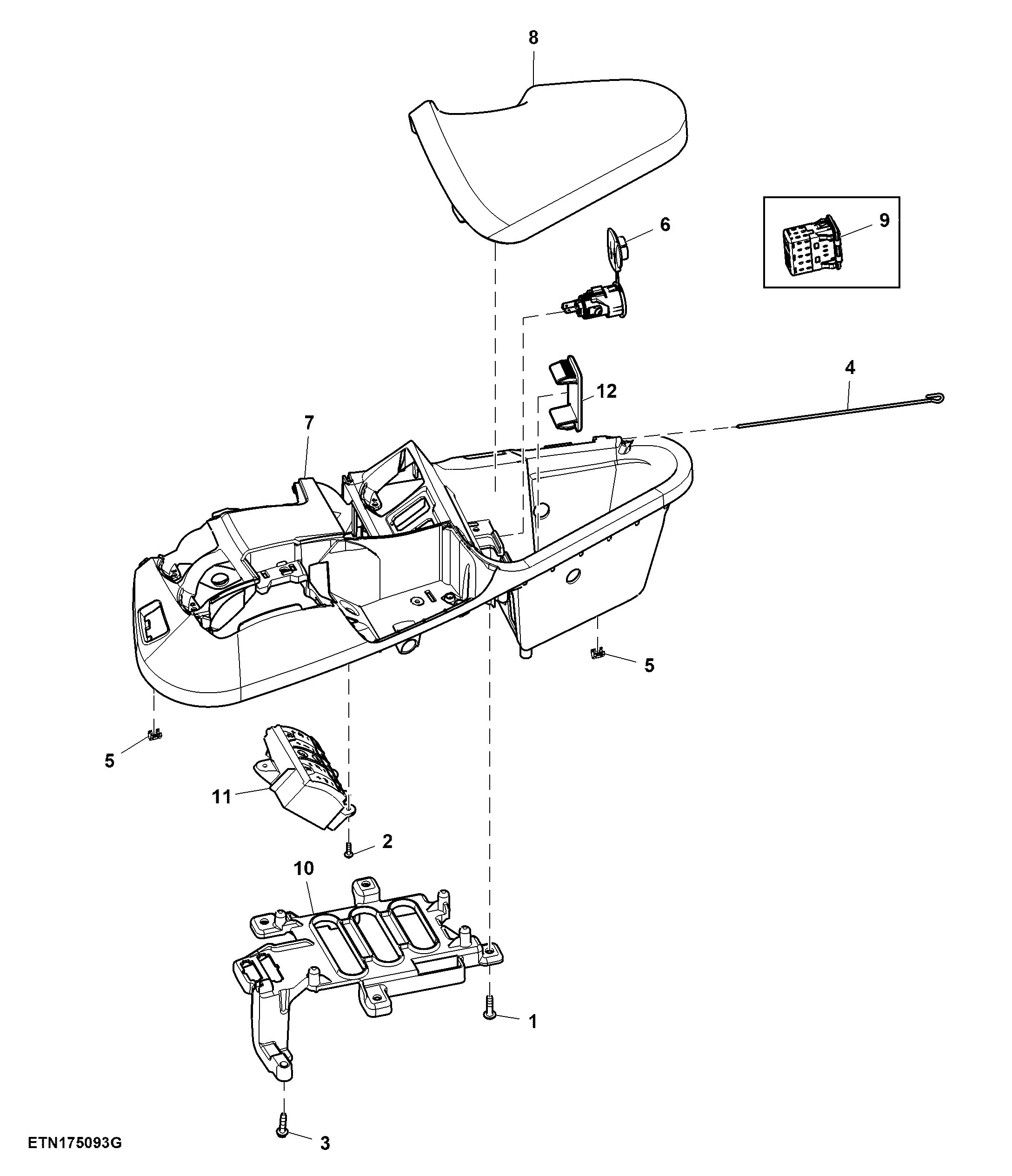 Top Cover, W/ Secondary Brake, CommandARM™, W/O Multi Function Transmission Control