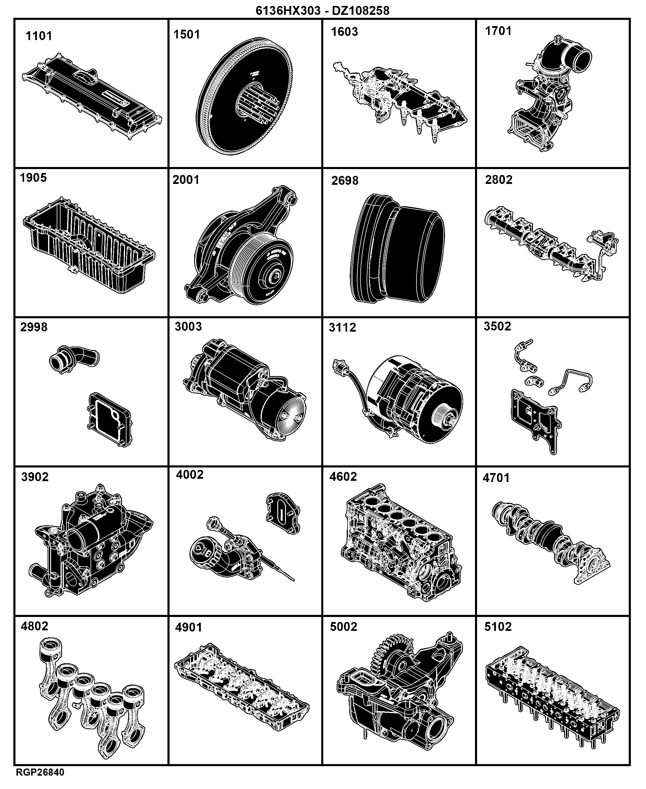 E2 Engine 6136HX303-DZ108258 - ETN167200