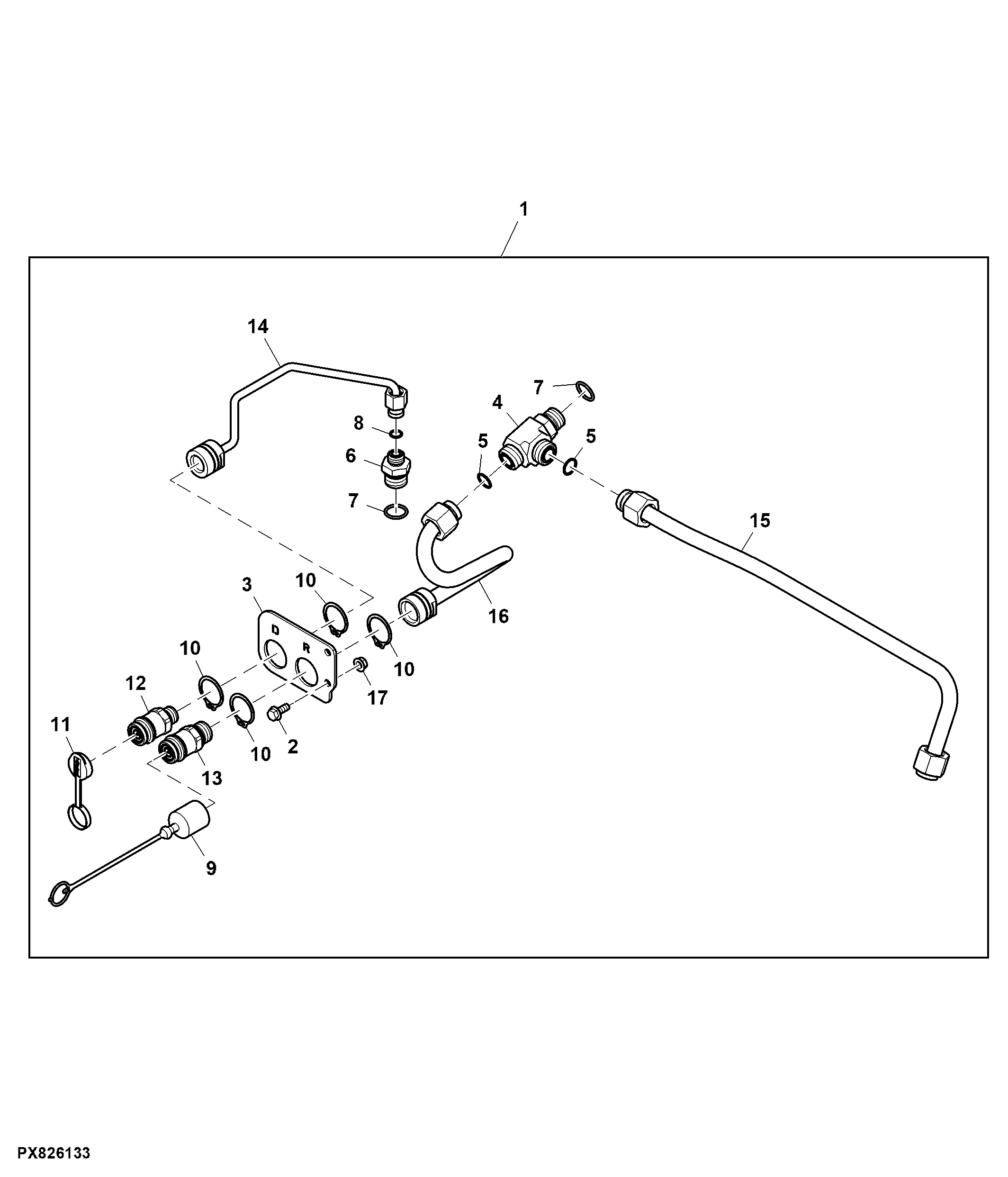 Hydraulic Motor Return and Case Drain Oil Lines, Attachment