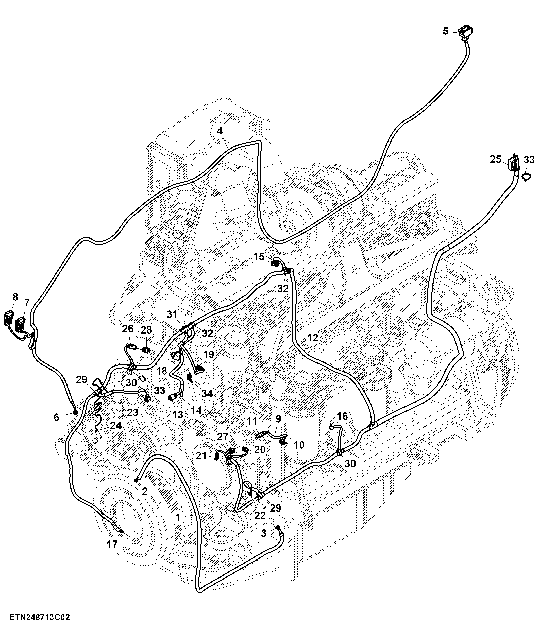 Engine Wiring Harness, Cab, 6 Cylinder (2/2)