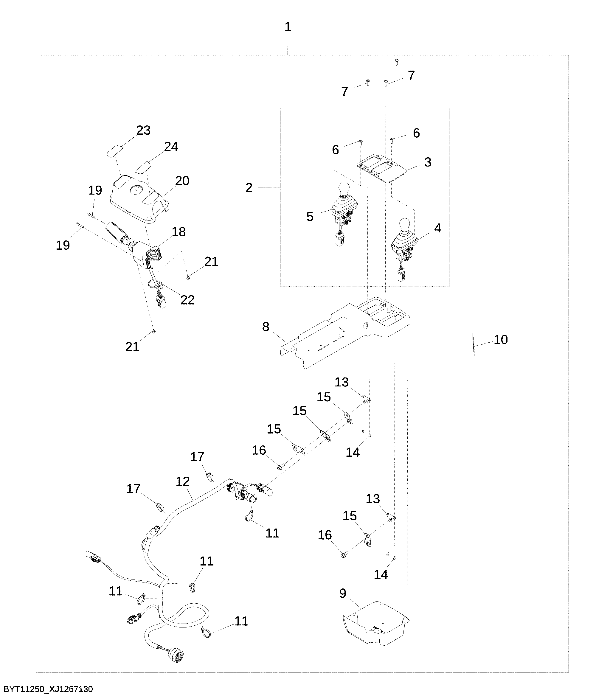 Two Single Axis Lever from Multi Axis Lever Kit