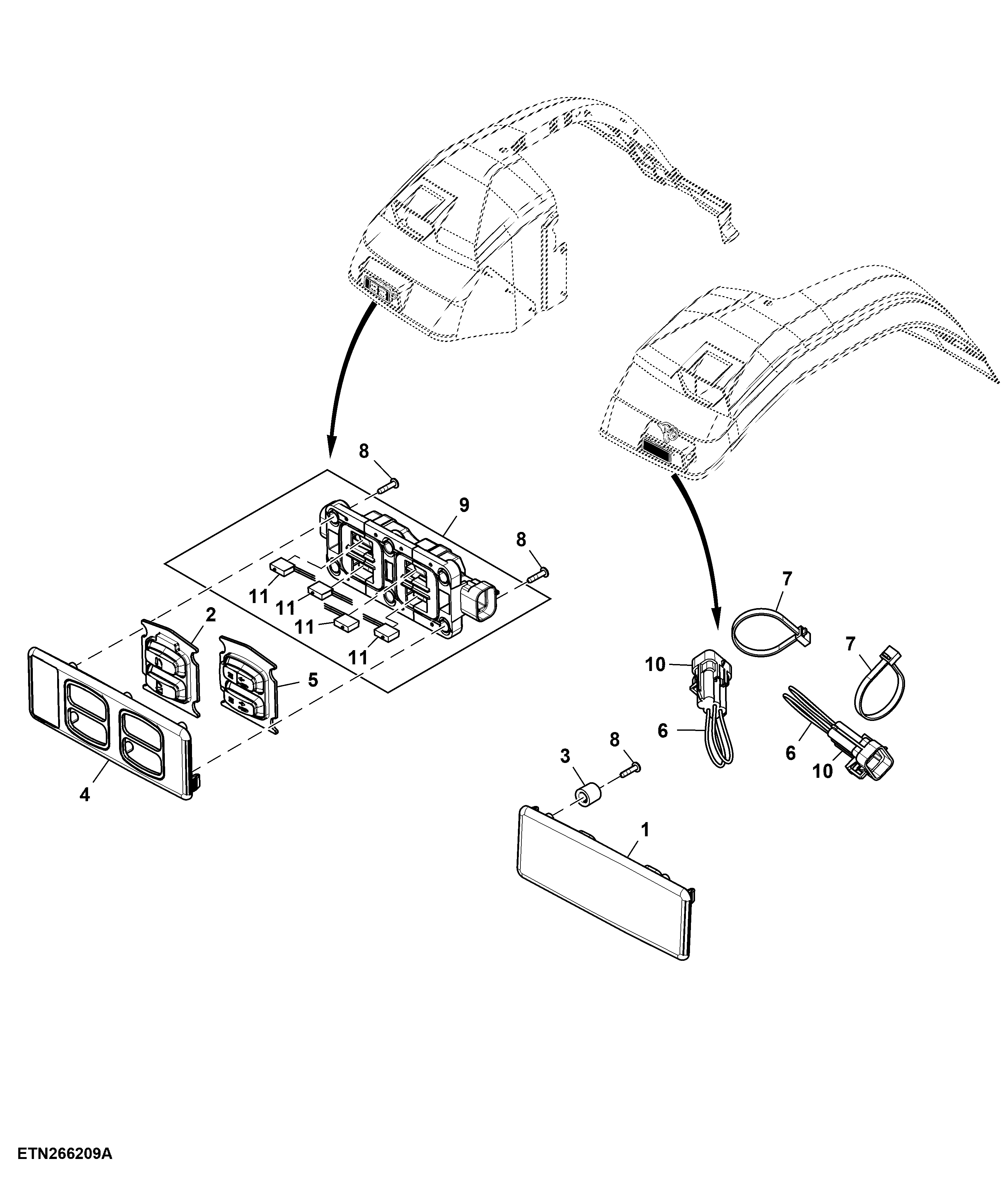 Rear Hitch Remote Control Switch, W/ E-SCV (804001 - )