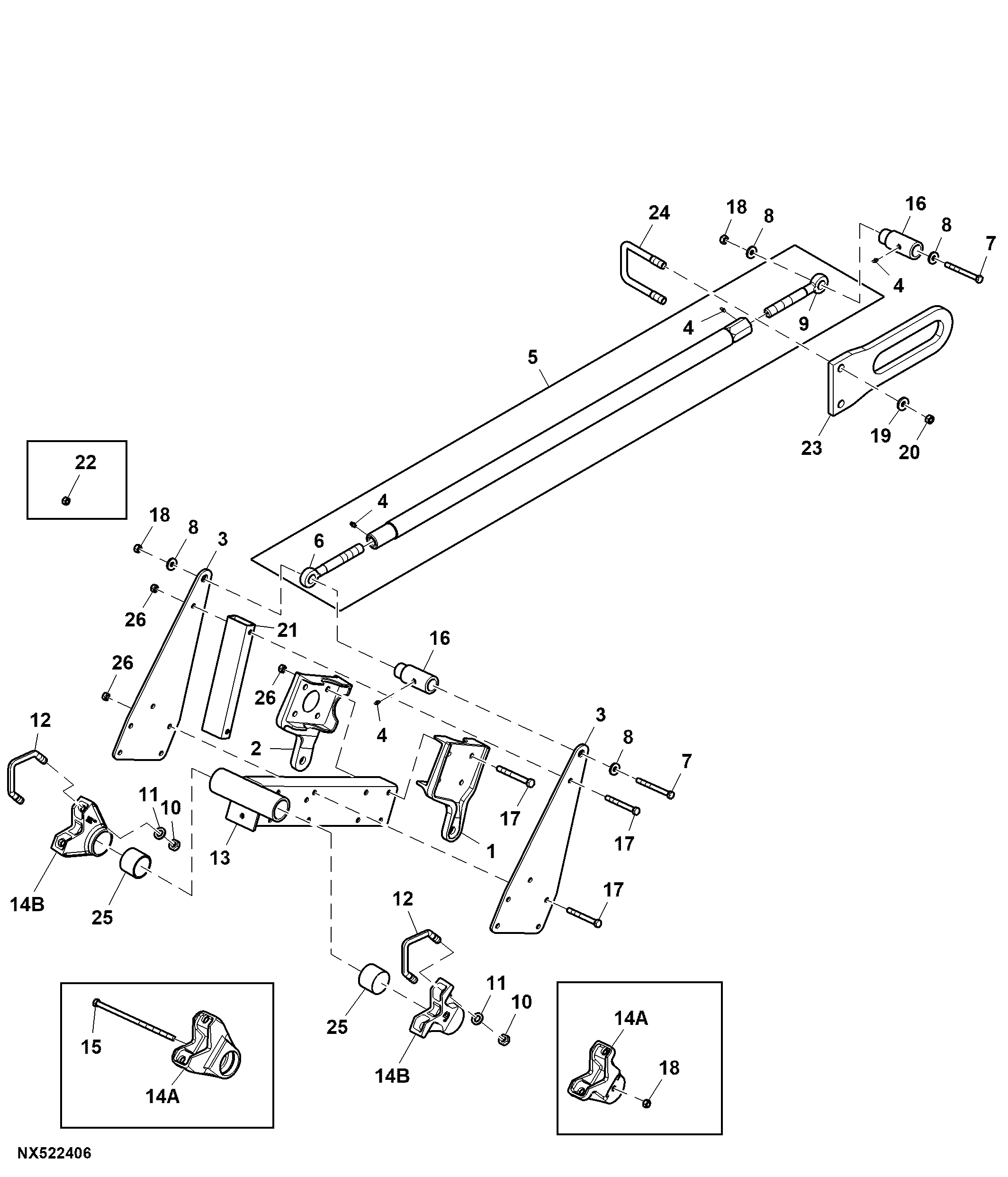 Rear Swing Arm, Main Frame and Wing Walking Beam
