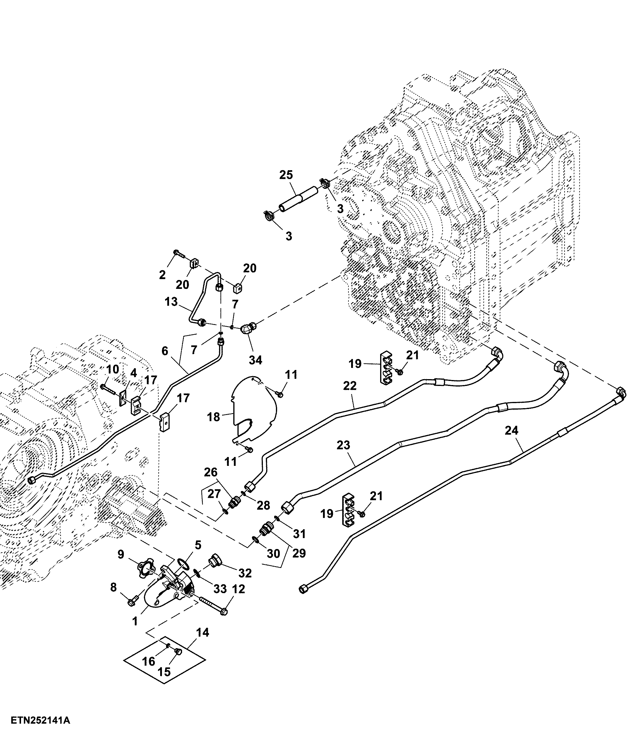 Oil Lines, W/ Standard Flow Pump, e23™ (804001 - )