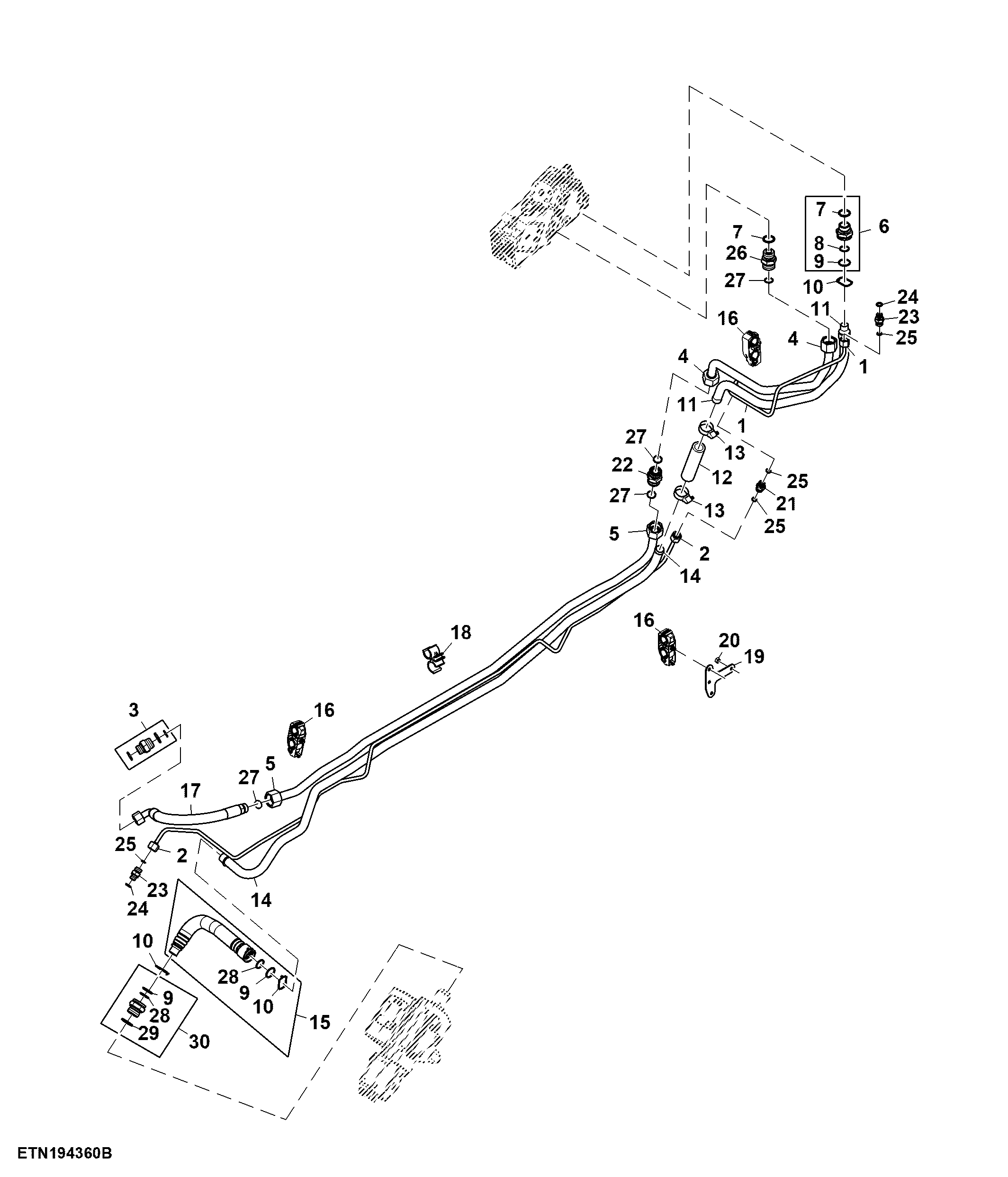 Oil Supply Lines, Midstack SCV, W/ PFC-Hydraulics