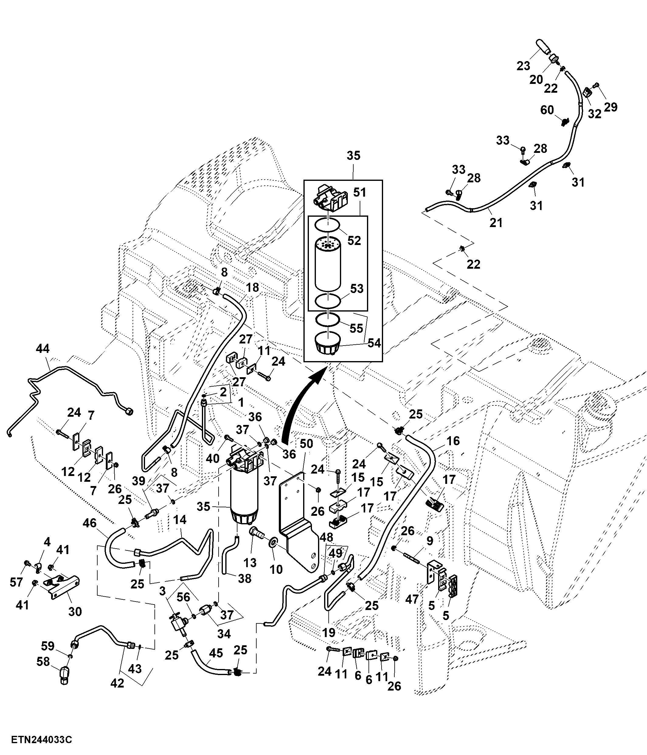 Fuel Line, W/ Water Separator, W/O EVT, FT4/ Stage 5 Engine (804001 - )