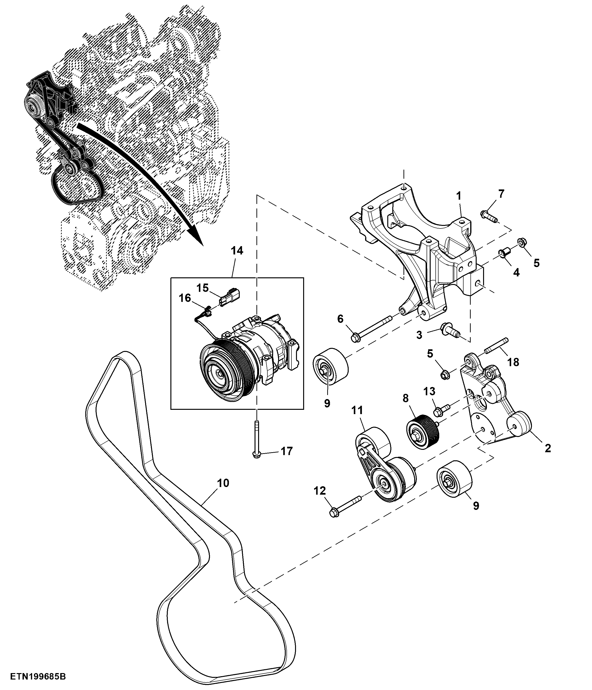 Auxiliary Drive, W/ CTIS Compressor (200001 - )