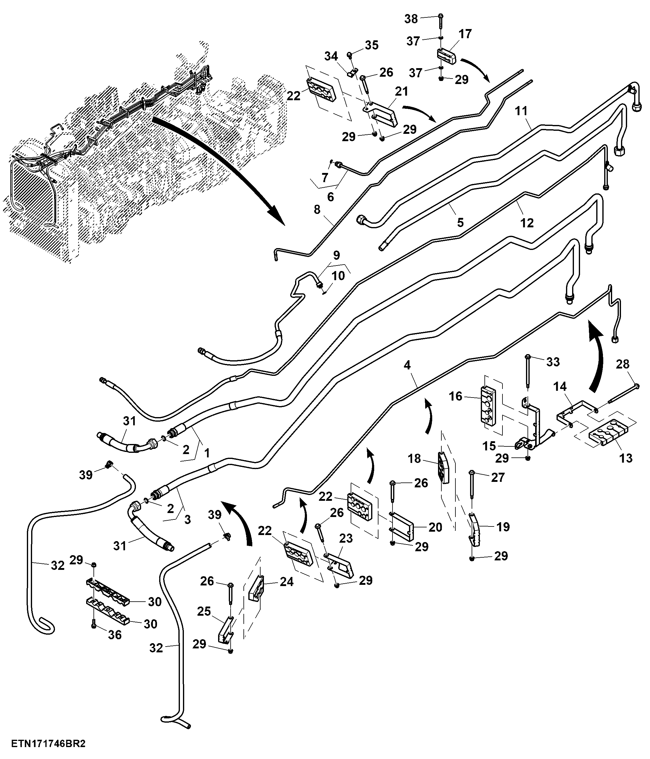 Line, Front Line Bundle, T3/ FT4/ Stage 5 Engine (2/2) (804001 - )
