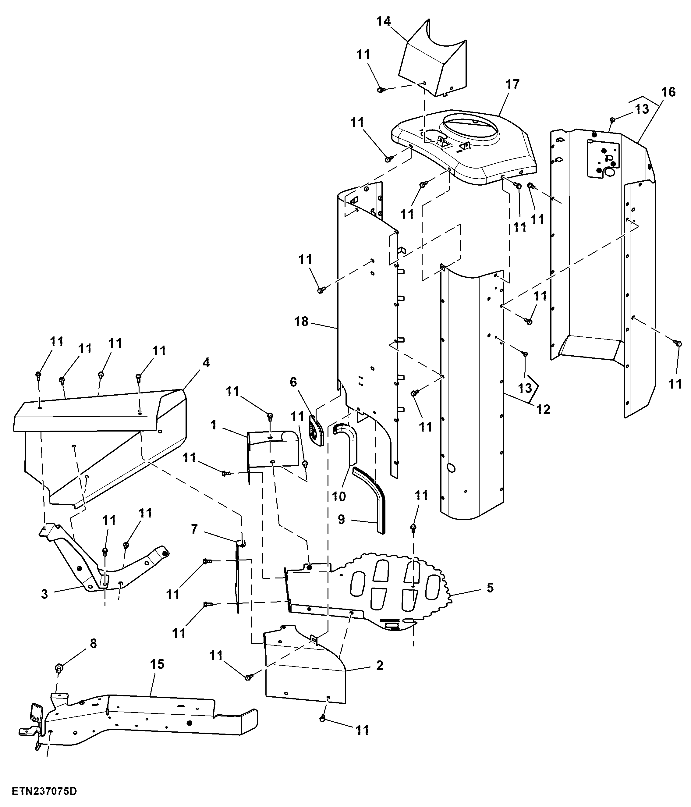 Shield, Exhaust System Enclosure, T2/ T3 Engine (927001 - )