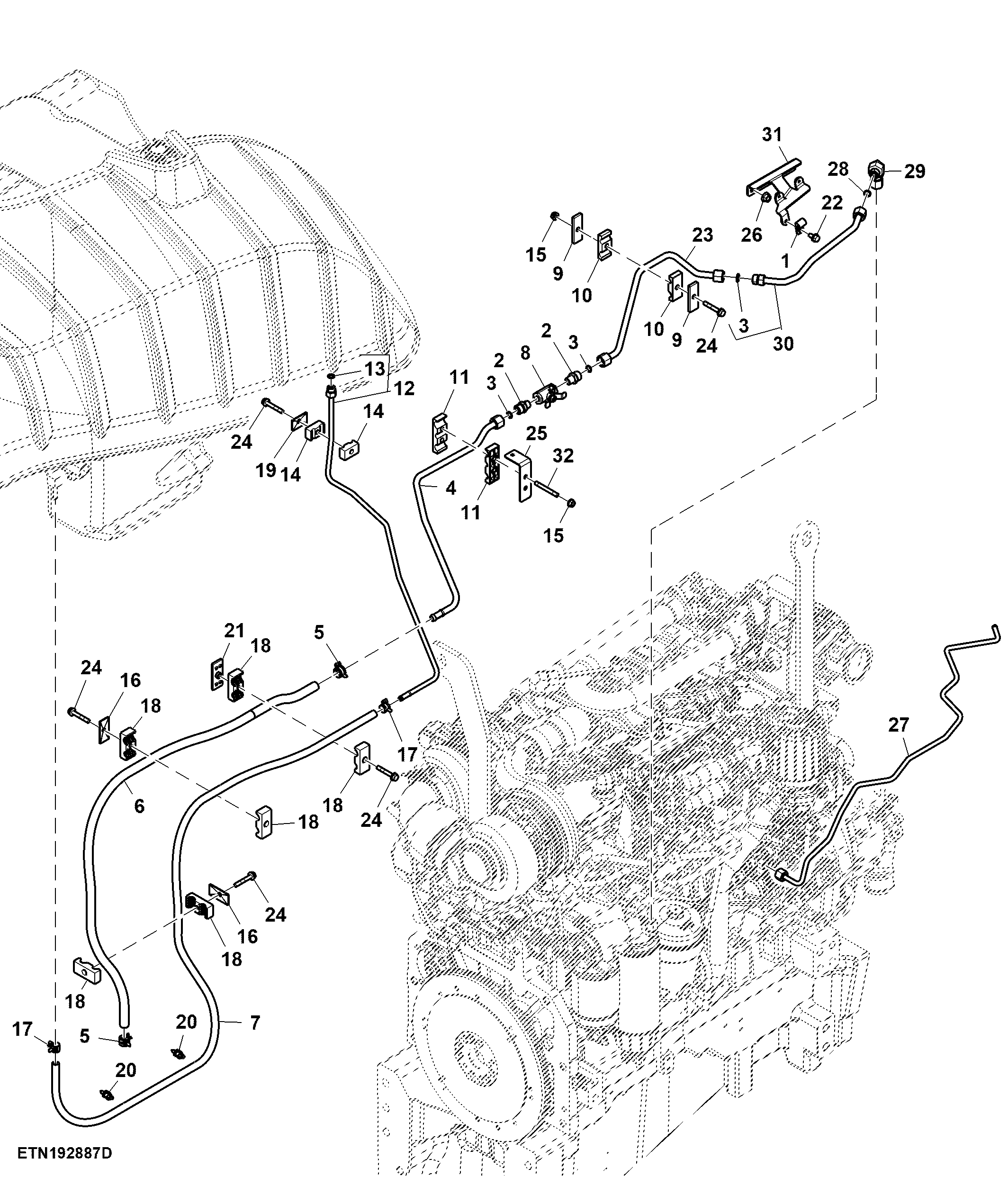 Fuel Line, W/O Water Separator, FT4/ Stage 5 Engine (927001 - )
