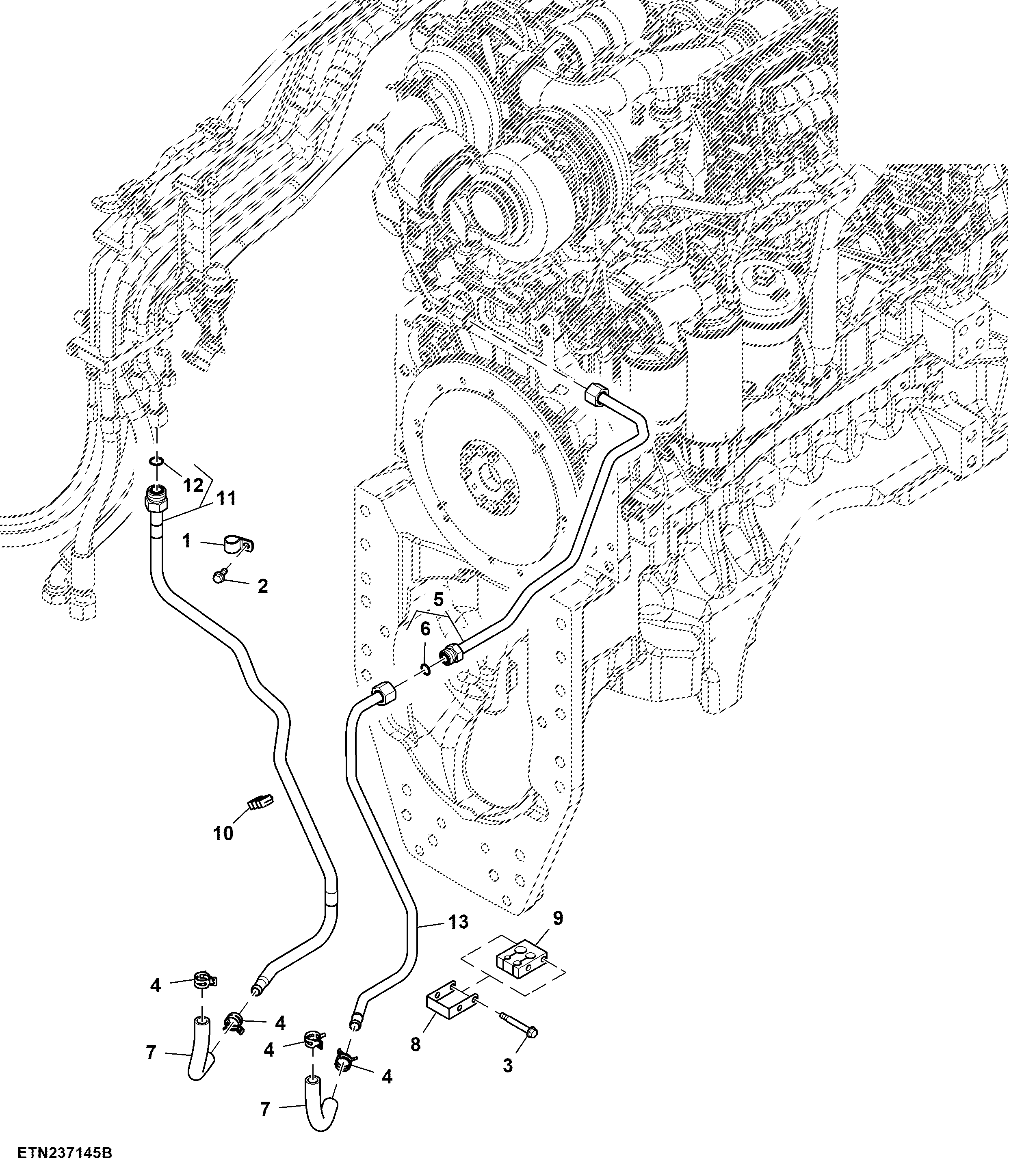 Auxiliary Coolant Line, FT4/ Stage 5 Engine (804001 - )