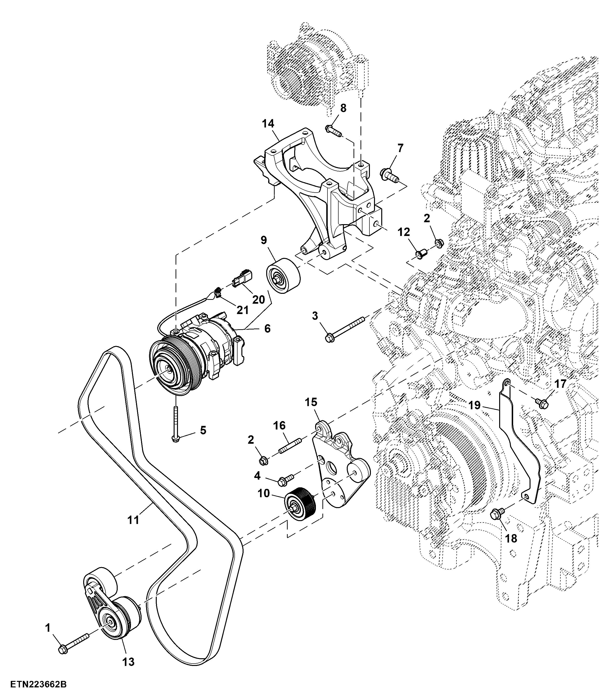 Auxiliary Drive, W/O Air Compressor (804001 - )