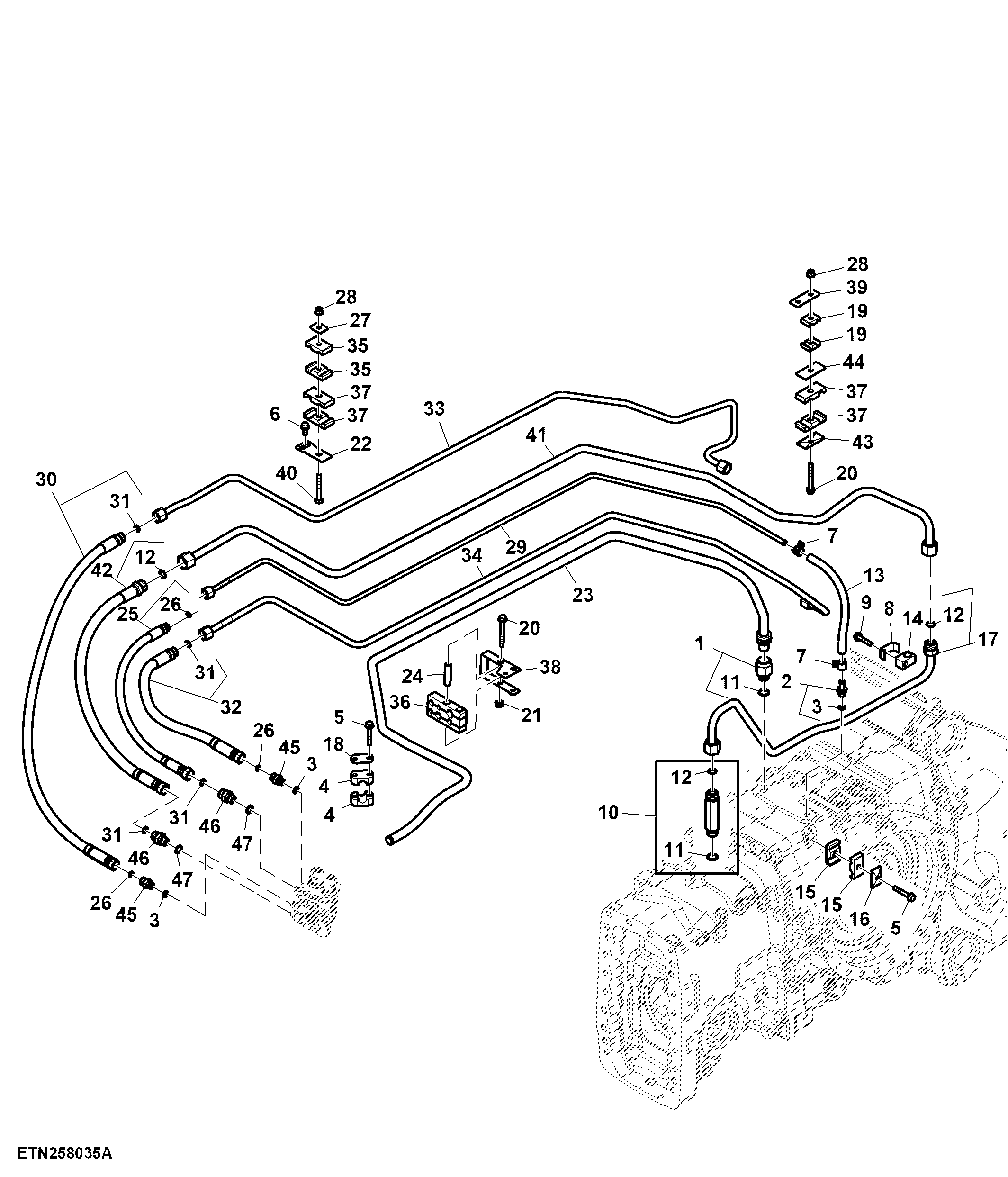 Oil Line, Rear Line Bundle, Auto Detect (072001 - )