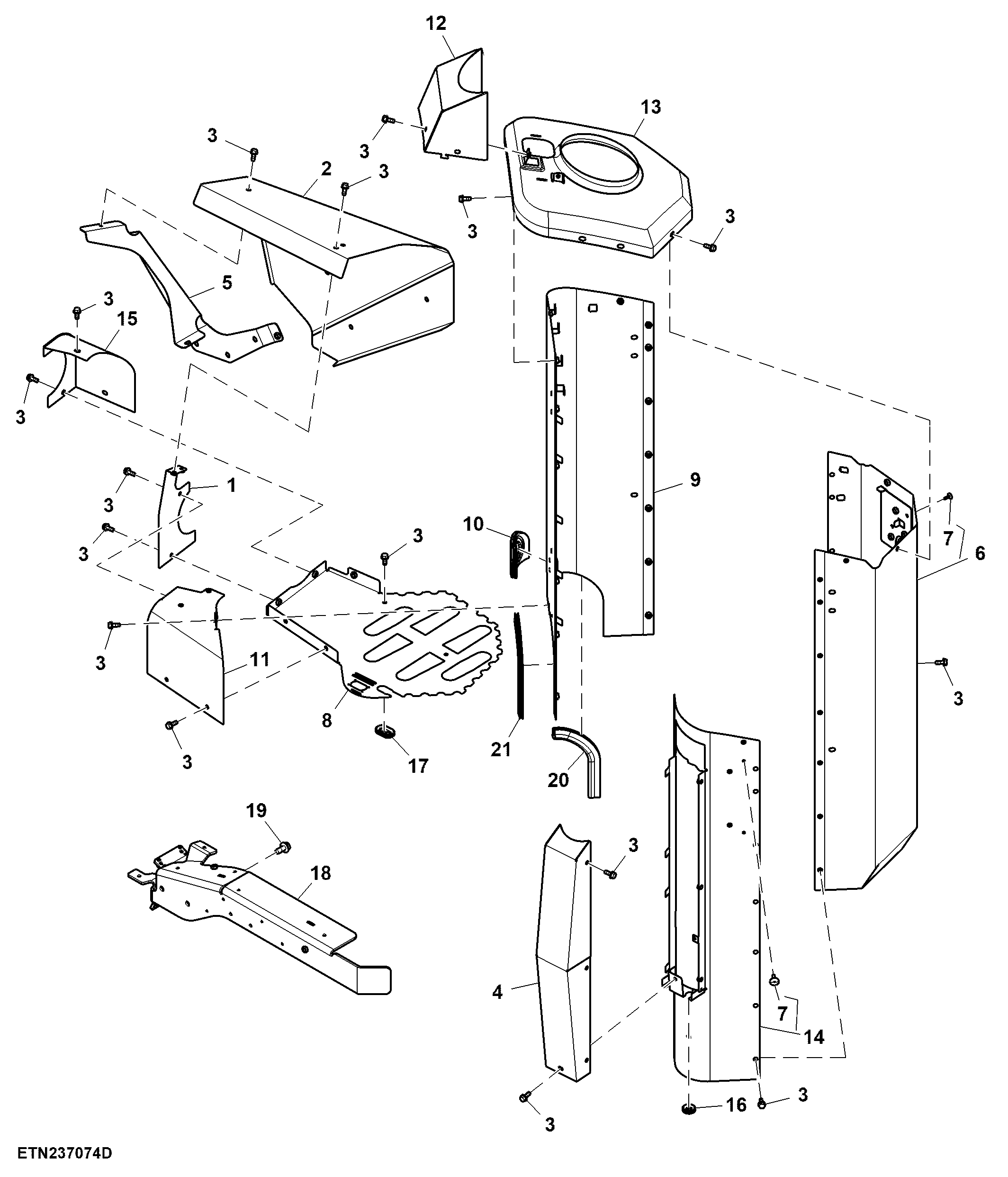 Shield, Exhaust System, Size 4, FT4/ Stage 5 Engine (927001 - )