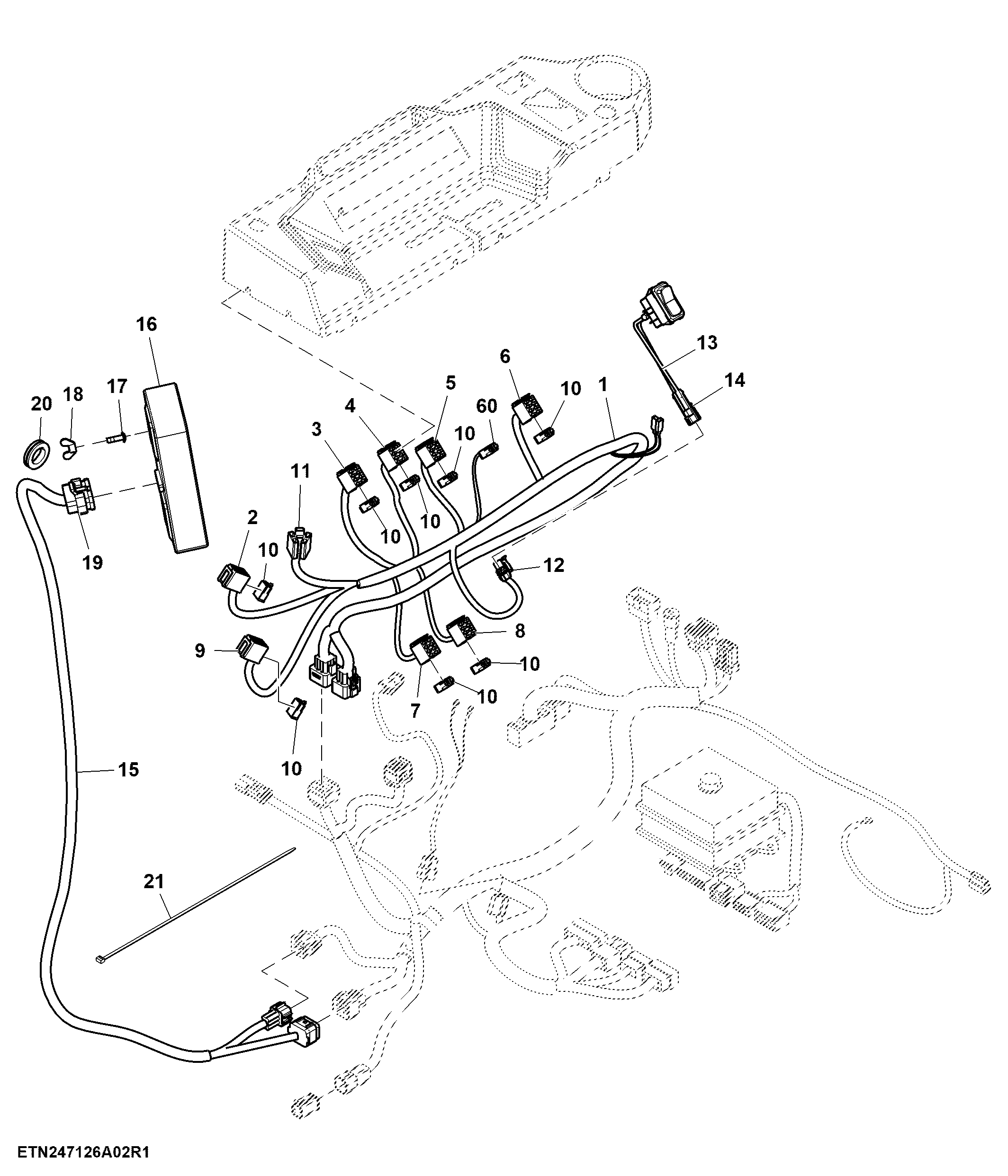 Dashboard Panel Wiring Harness, Hydro Drive