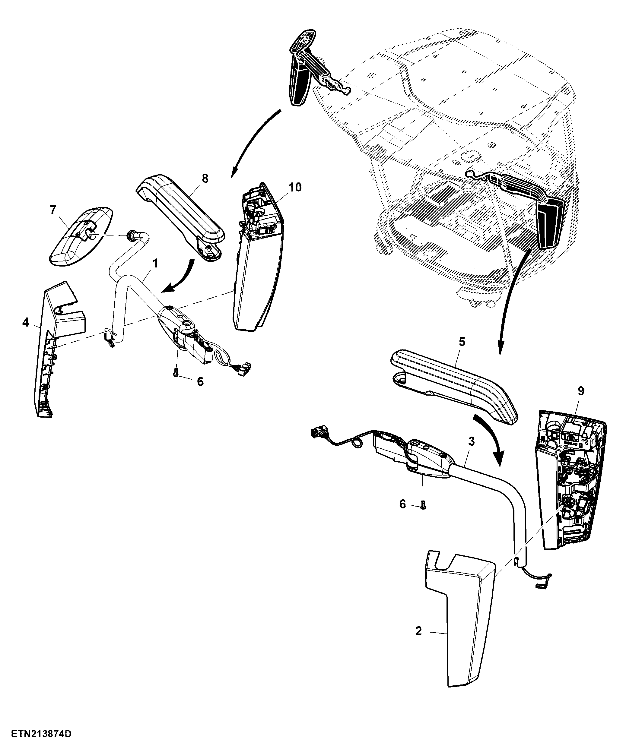 External Mirror, Electrical Head, W/ Curb Mirror, Short