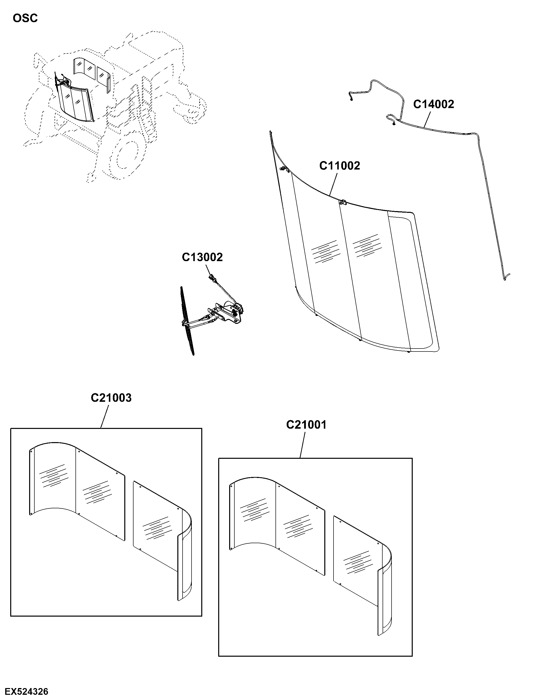 OSC Windshield / Window Related Components