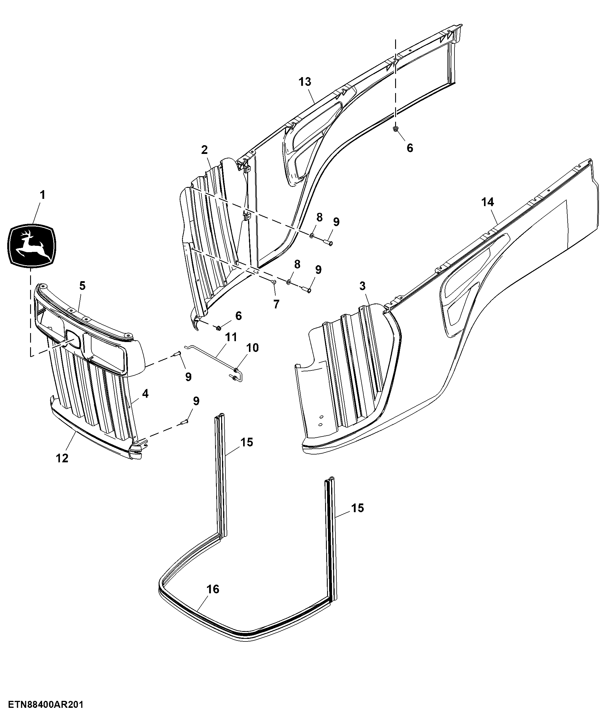 Side Panels, Screen and Grille (Low Profile)