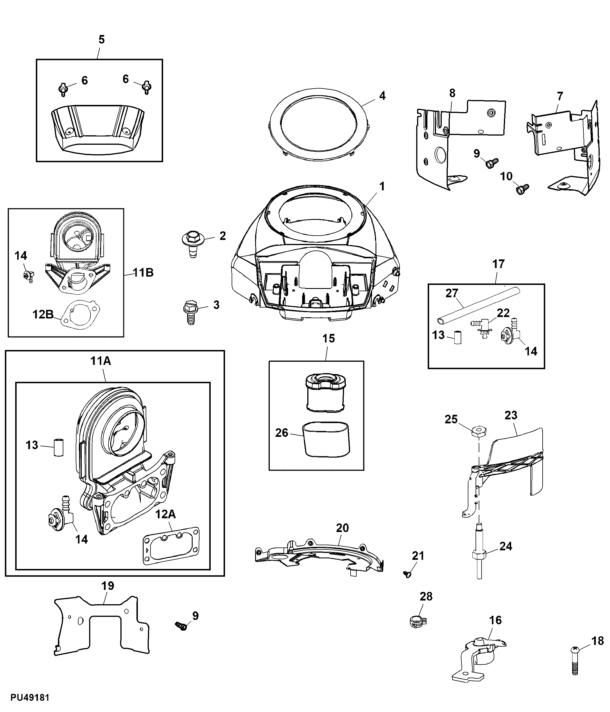 Air Filter, Blower Housing and Engine Shrouds