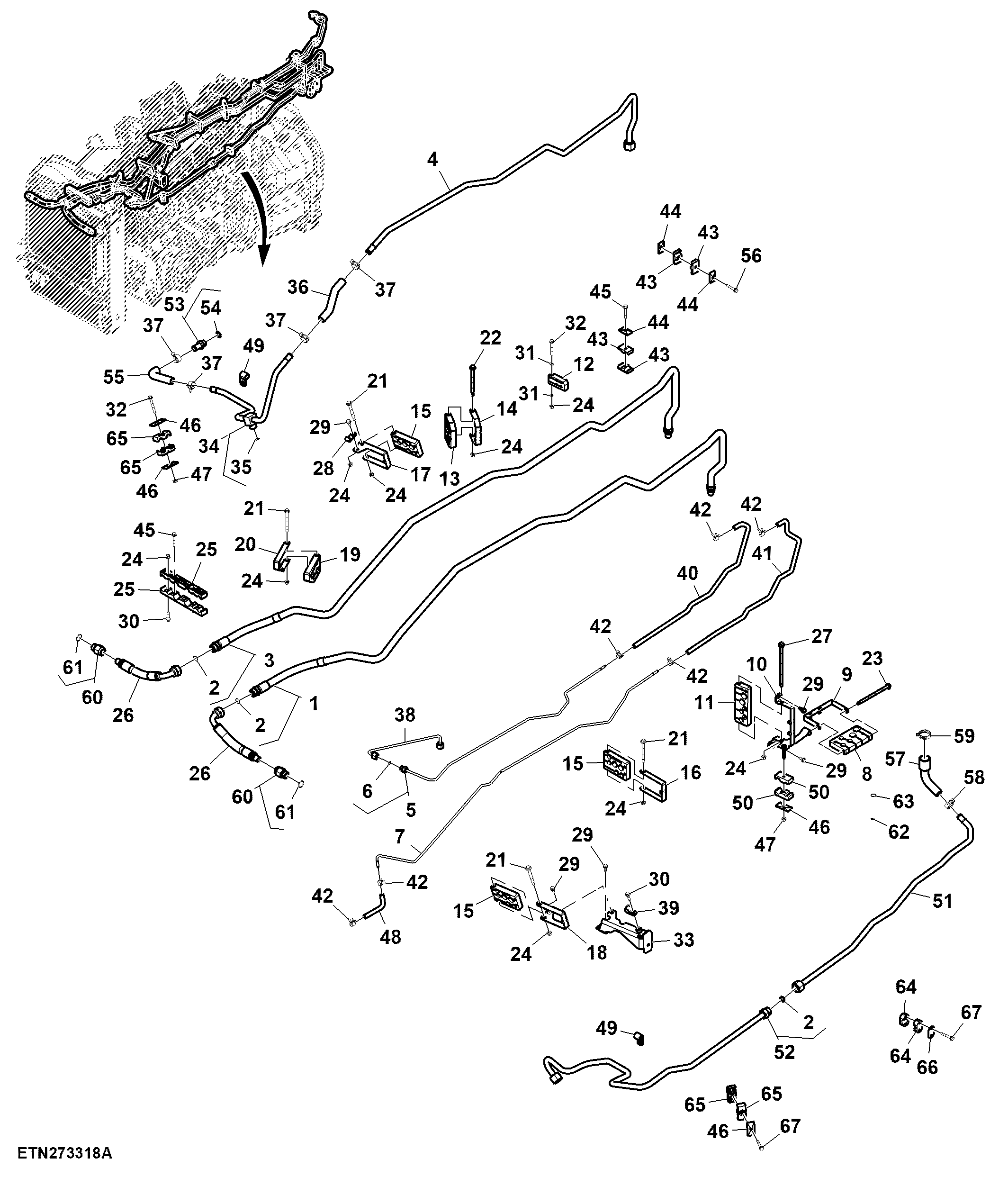 Line, Front Line Bundle, T3/ FT4/ Stage 5 Engine, W/O EVT (1/2) (200001 - )