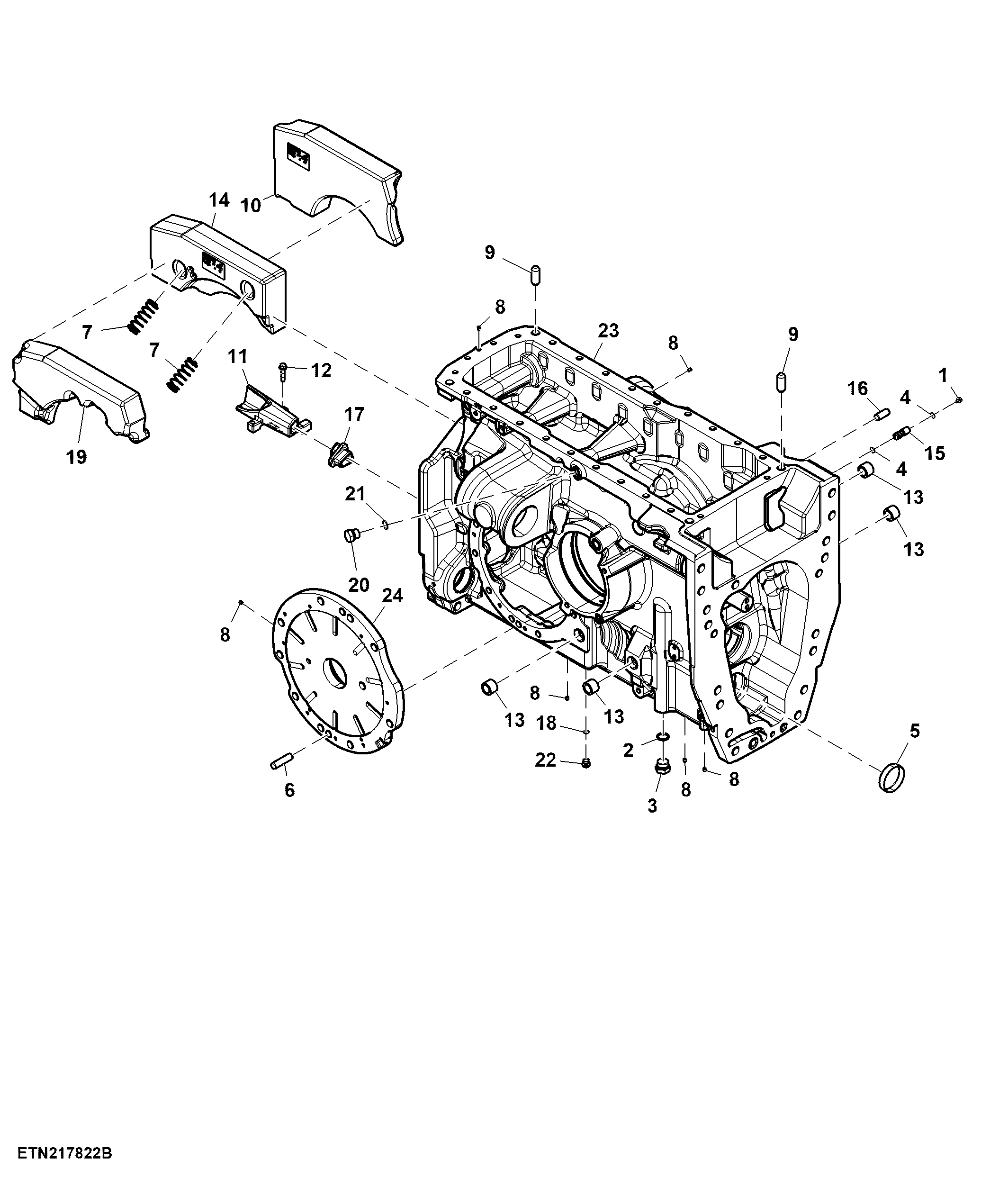 Case, Front Axle Center, ILS™, W/O Front PTO (101061 - )