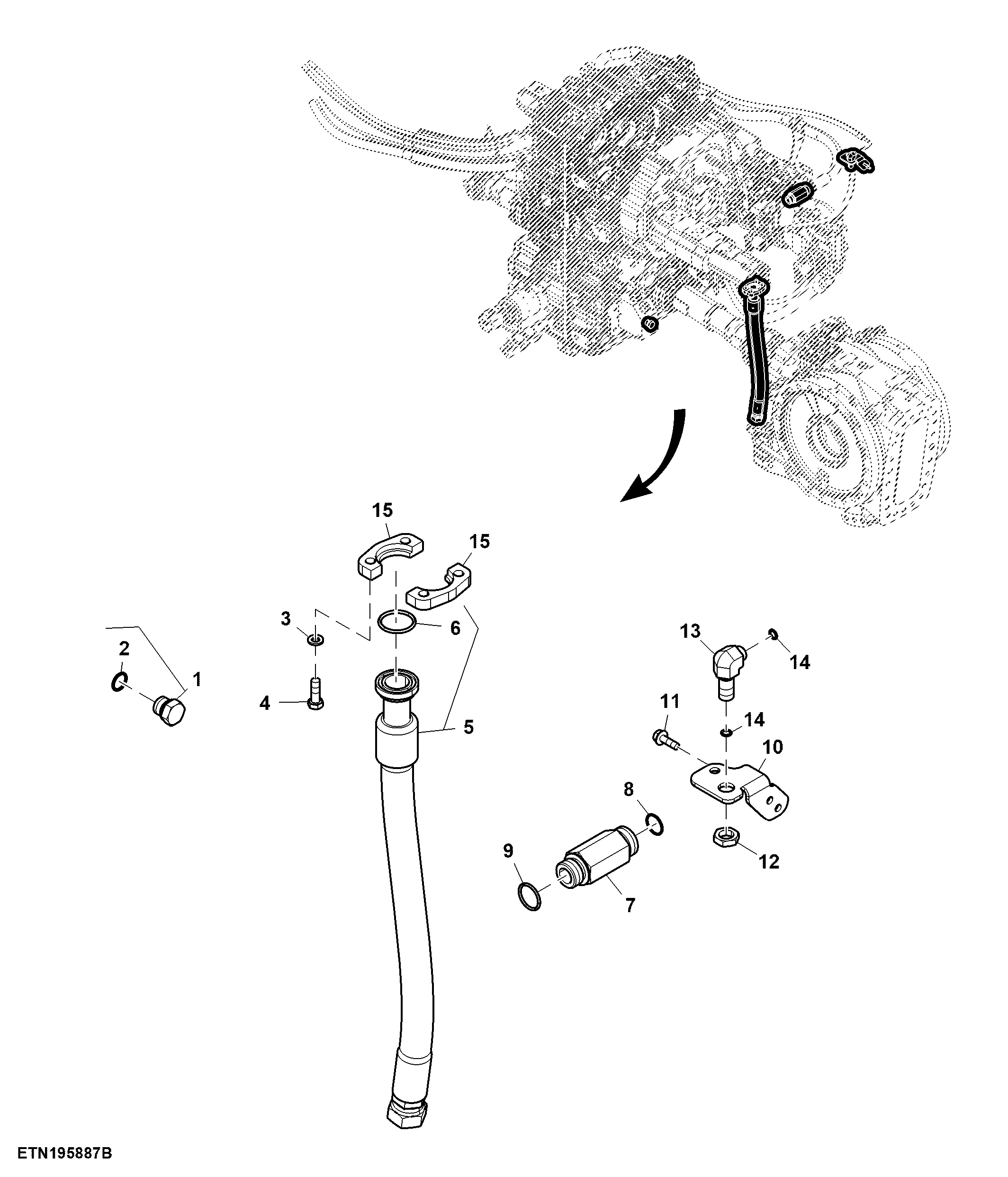 Tee and Plugs, W/O Suspension, Double Reduction Axle, T2 Engine