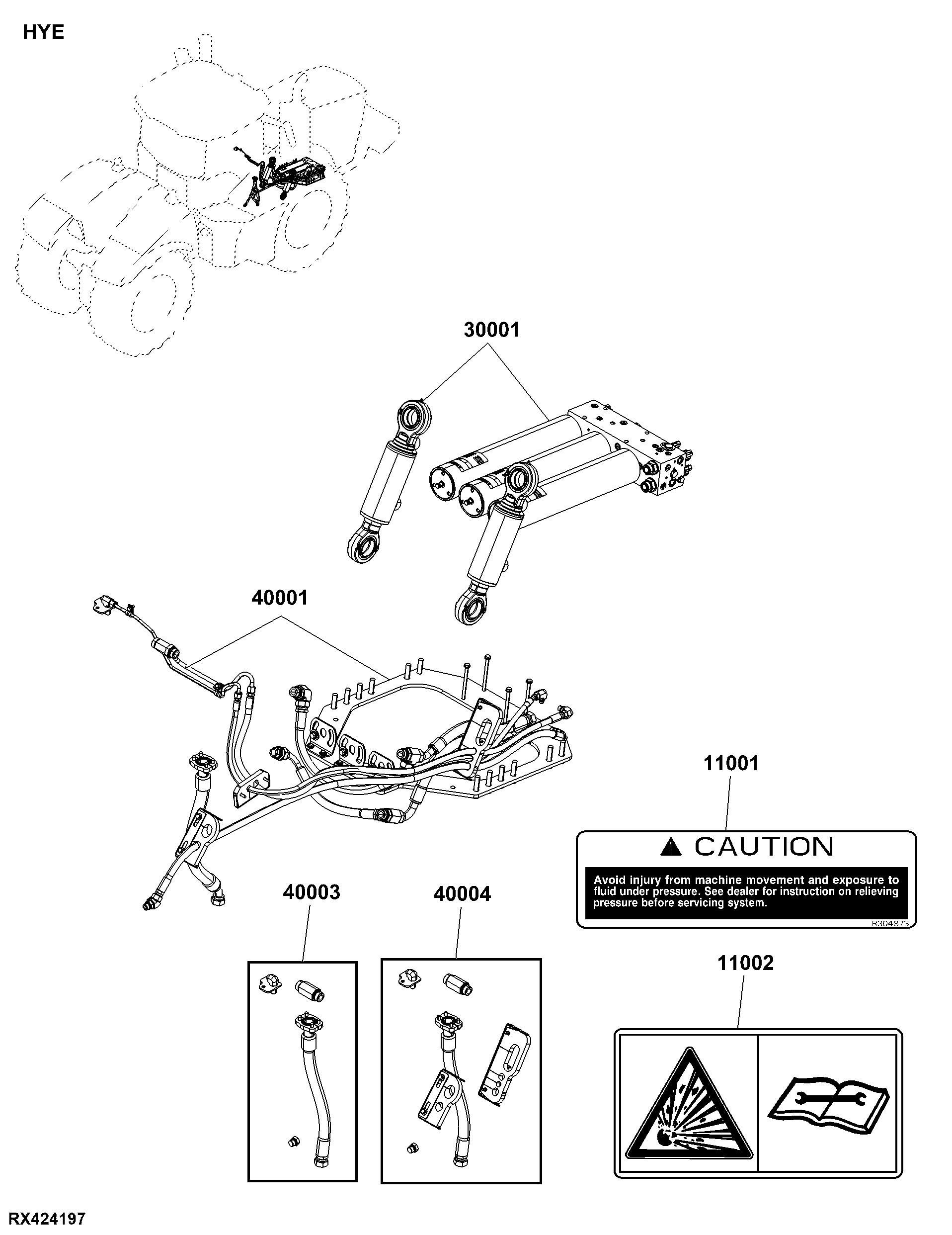 HYE Front Axle Suspension, Hydraulic Components