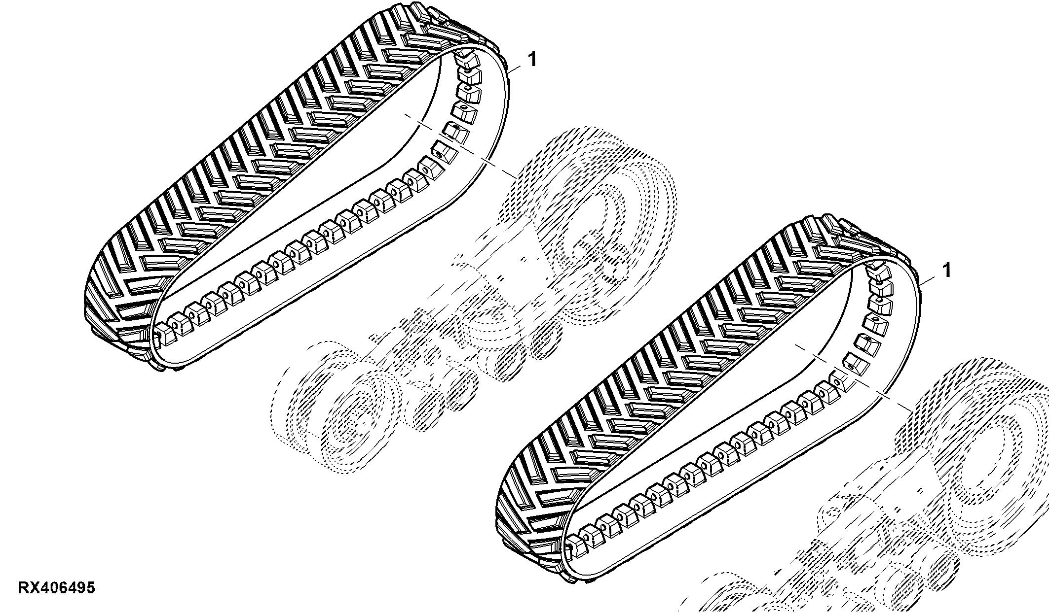 Rubber Track Belt, 36", Severe Duty