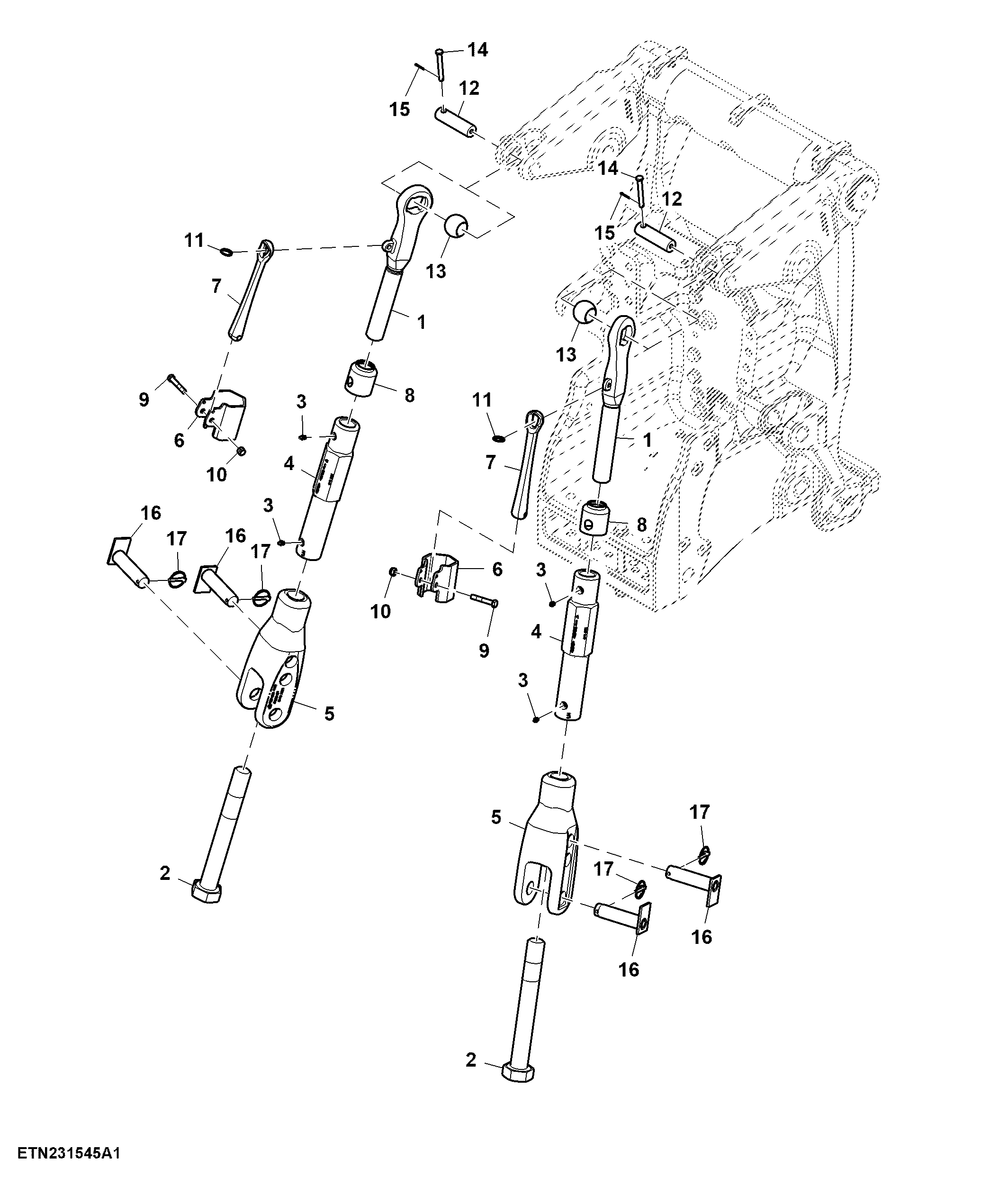 Lift Link, W/ Quick Coupler Hitch, W/ Hook End