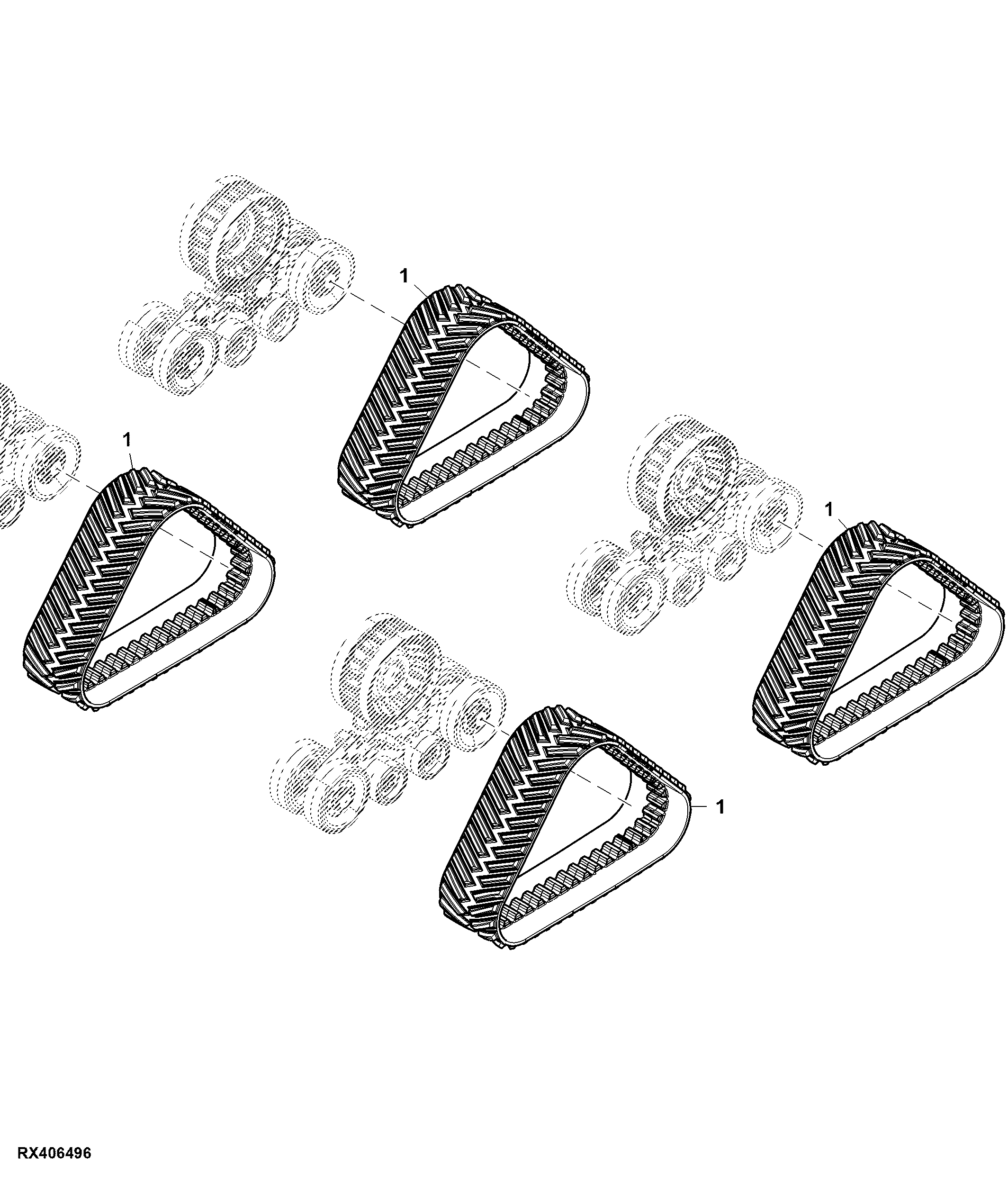Rubber Track Belt, 30", Severe Duty (For Scraper)