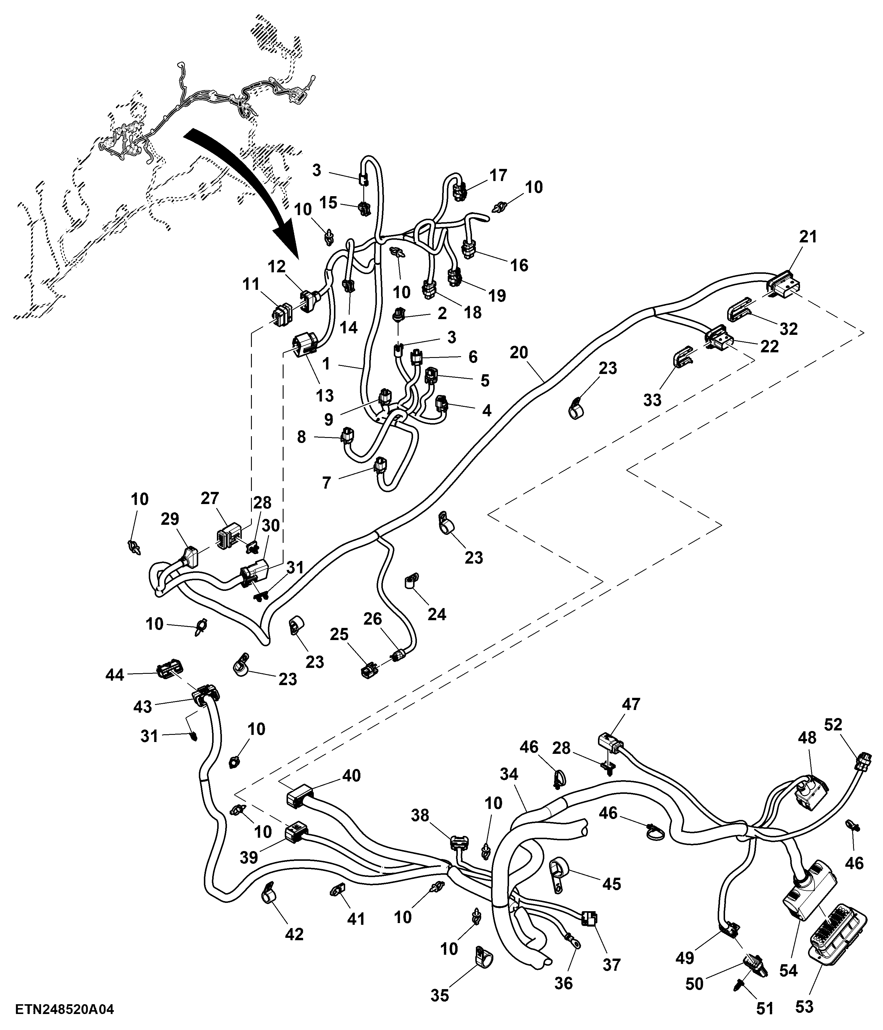 Wiring Harness, Chassis, W/ ACS™ and SFA, 13.6 L, FT4 / Stage 5 Engine (4/4)