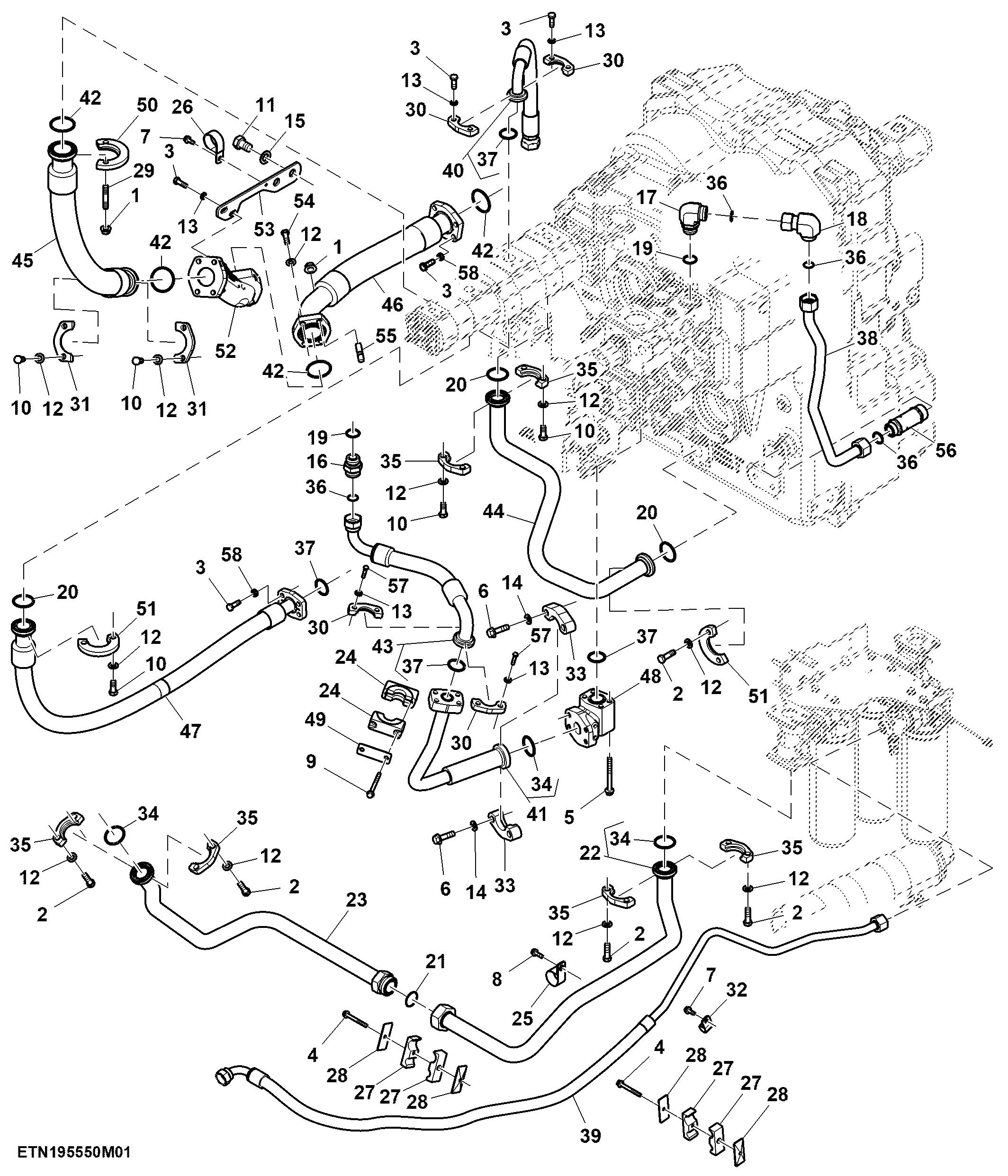 Oil Lines, High Flow Pump, For Scraper (1/2)