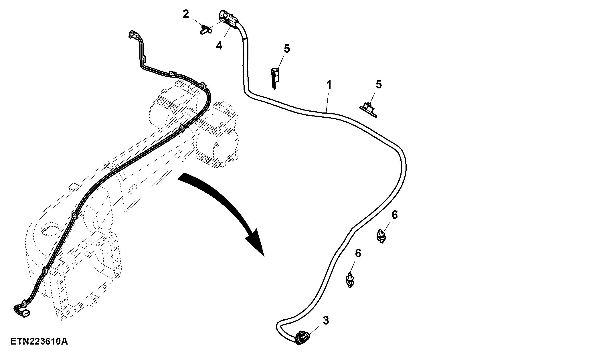 Track Tension Wiring Harness, LH Illustrated