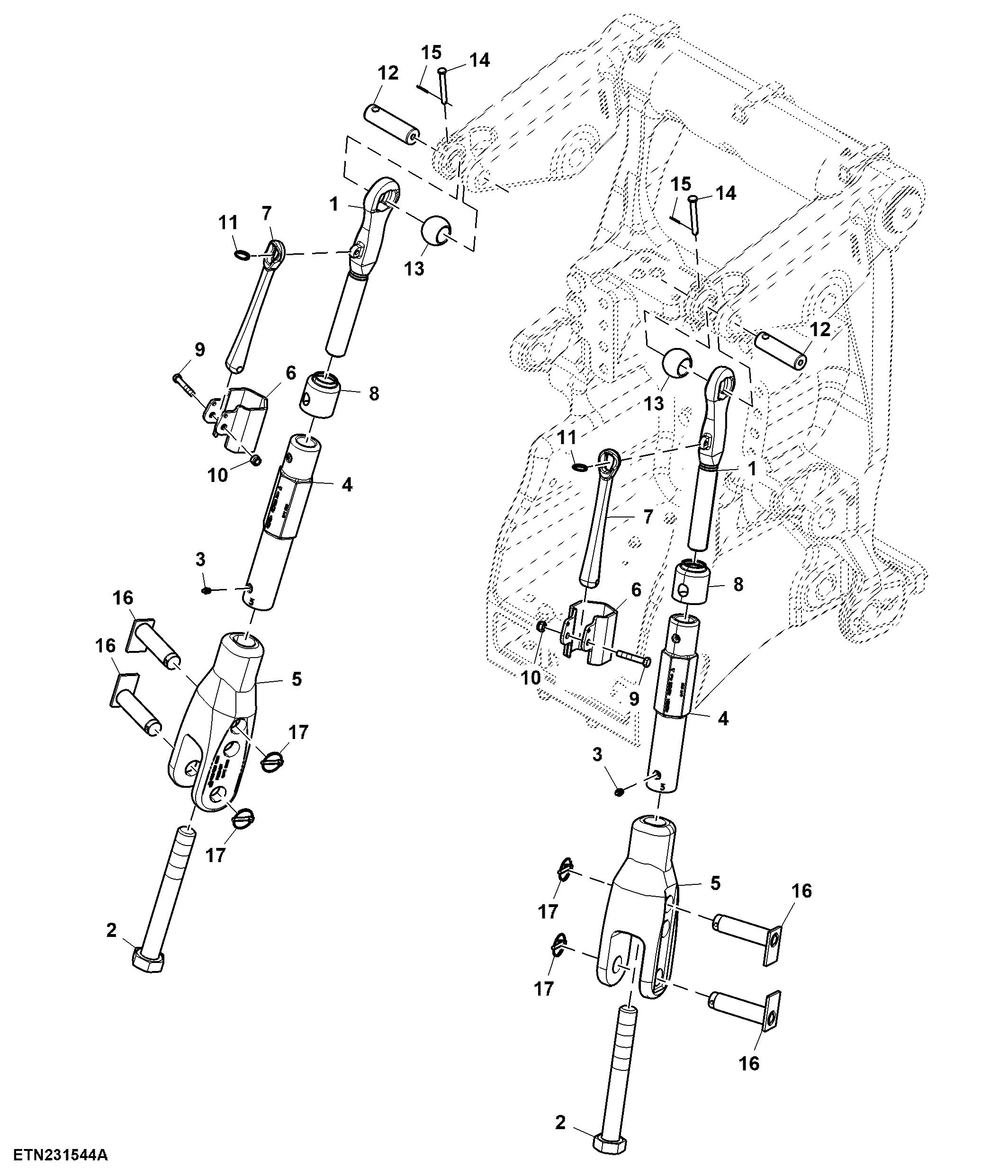 Lift Link, W/ Quick Coupler Hitch, W/ Hook End, Double Reduction Axle