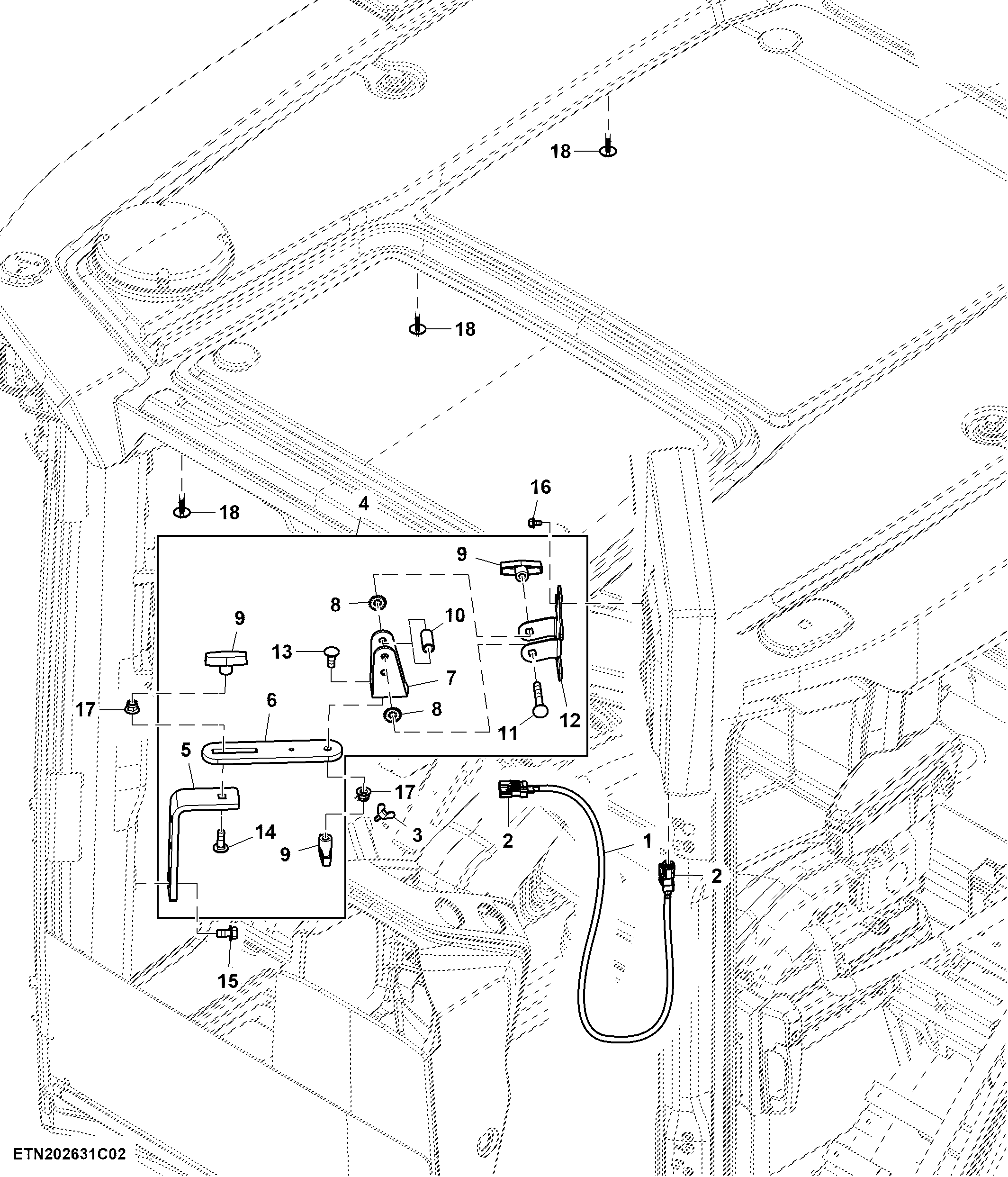 Mounting Parts, 10.4" Display, W/O Accessory Mounting Bracket