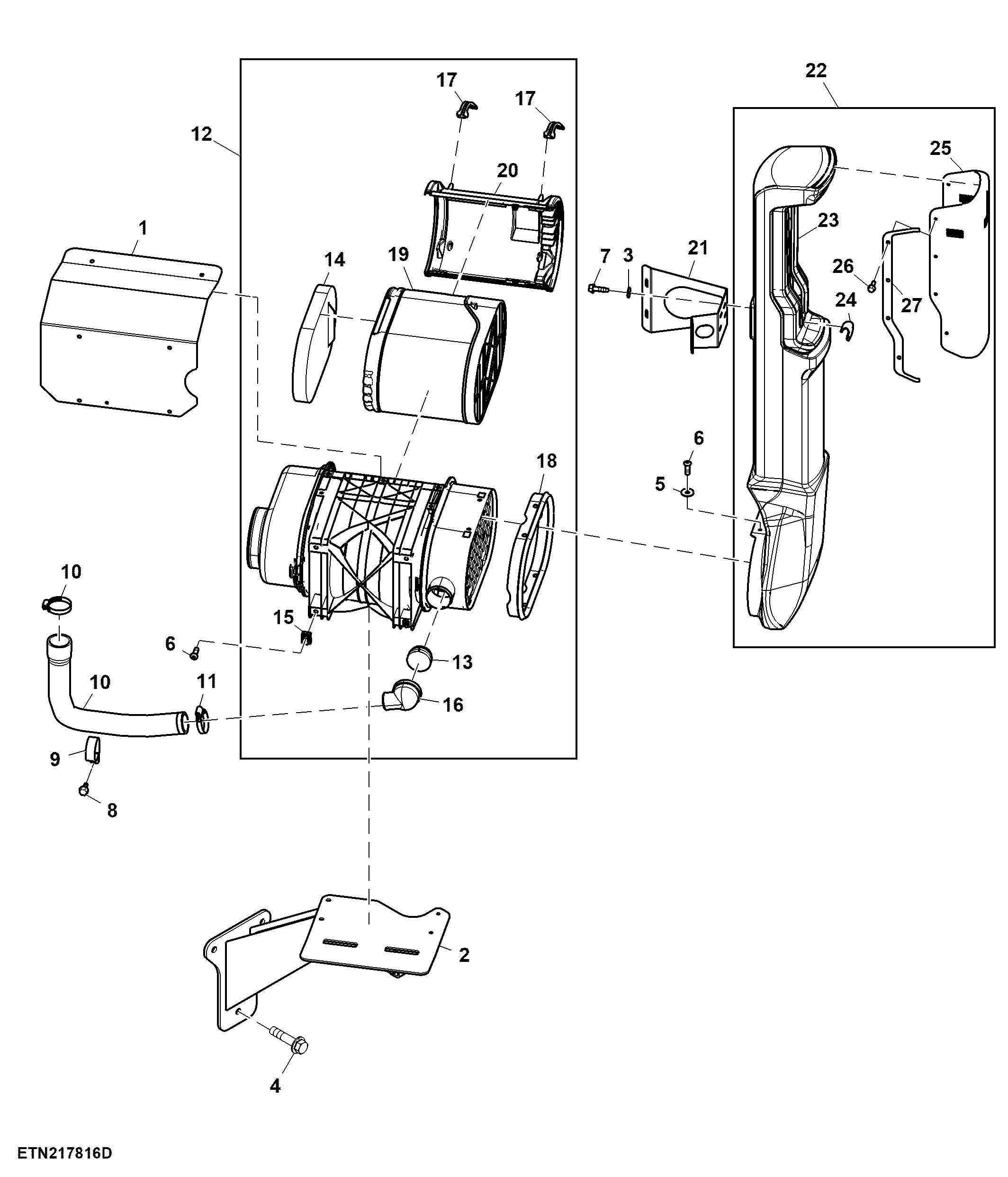 Air Cleaner, Intake, T3/ FT4/ Stage 5 Engine