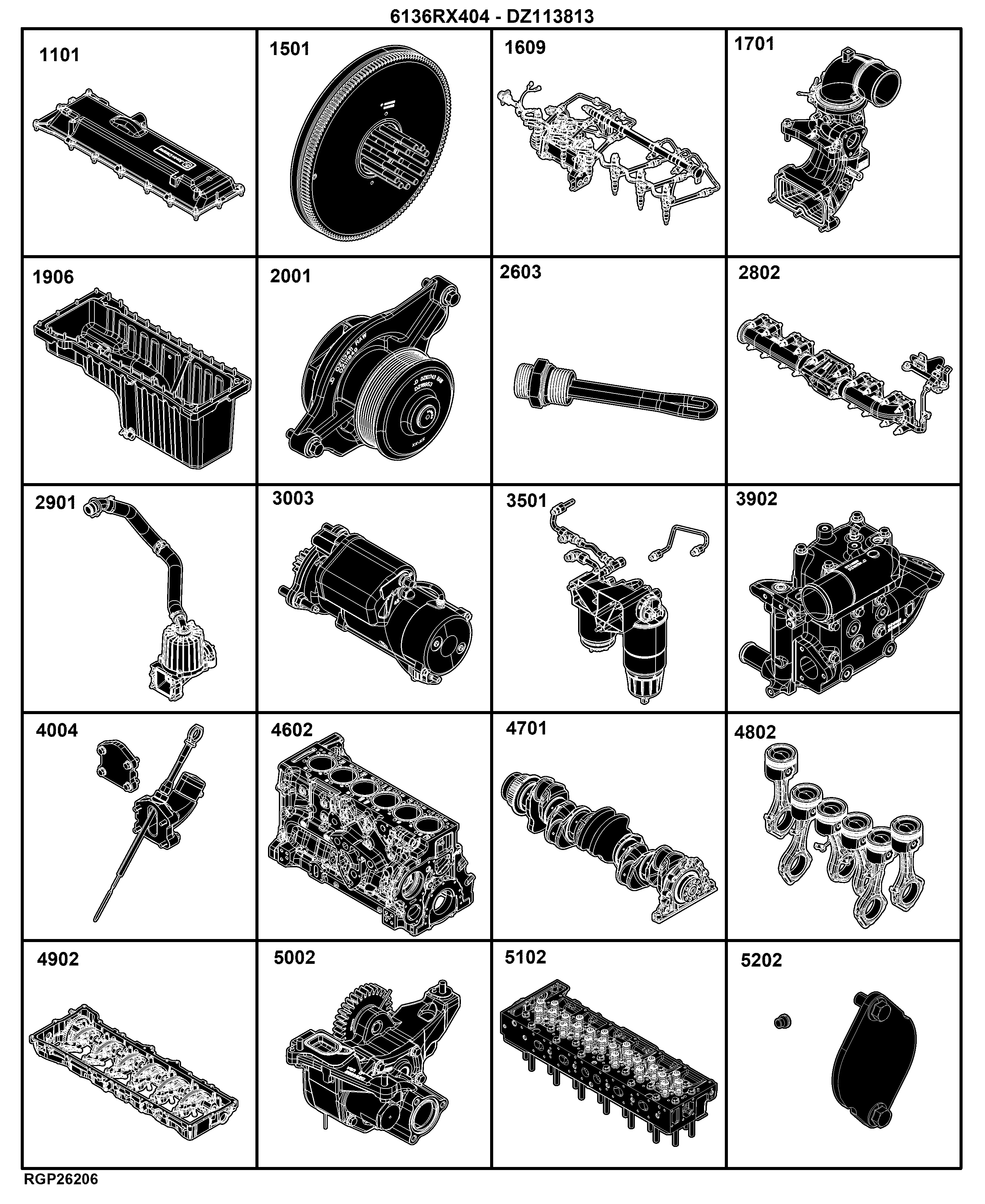 E5 Engine 6136RX404-DZ113813-ETN224982