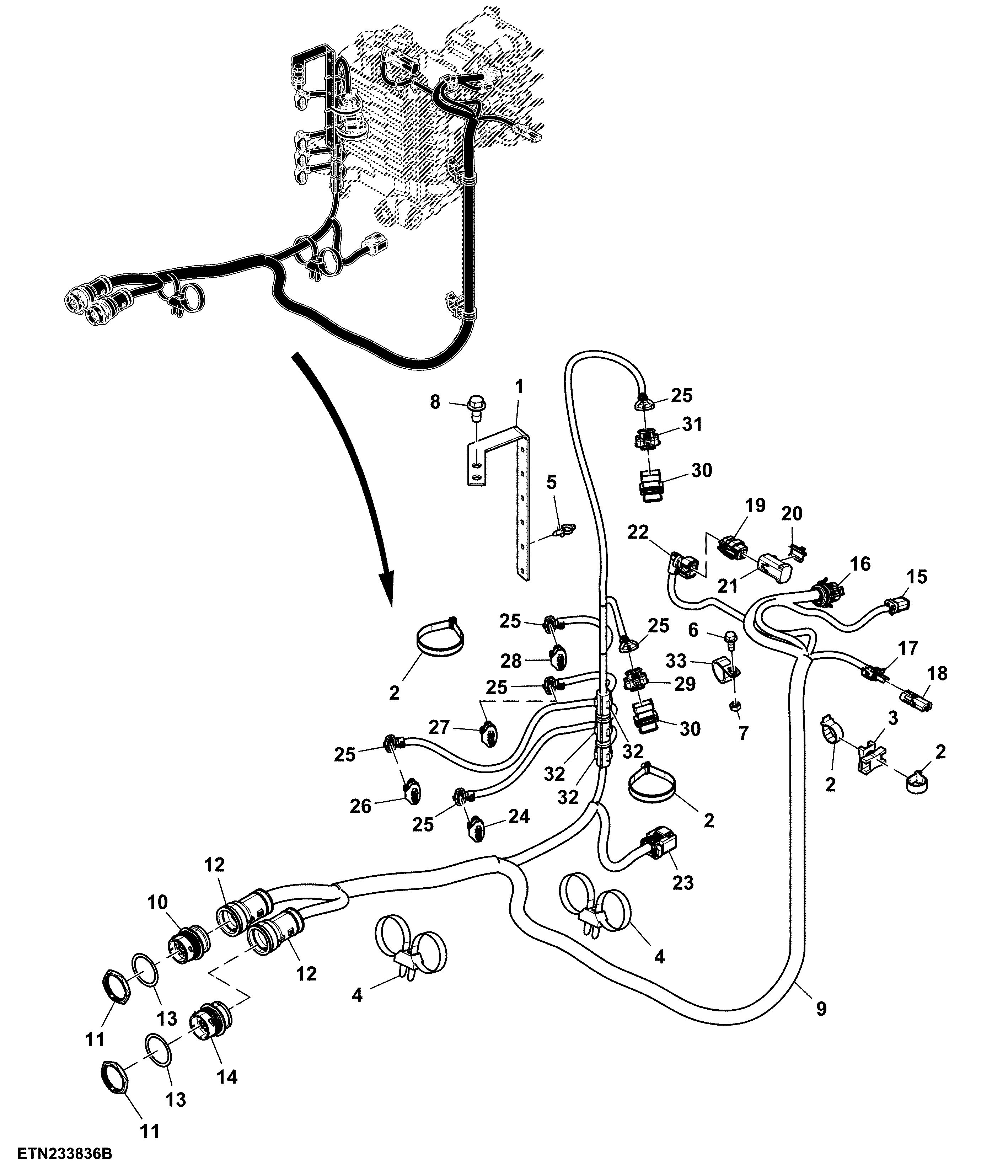Wiring Harness, SCV Extension, W/O Hitch (For Scraper)
