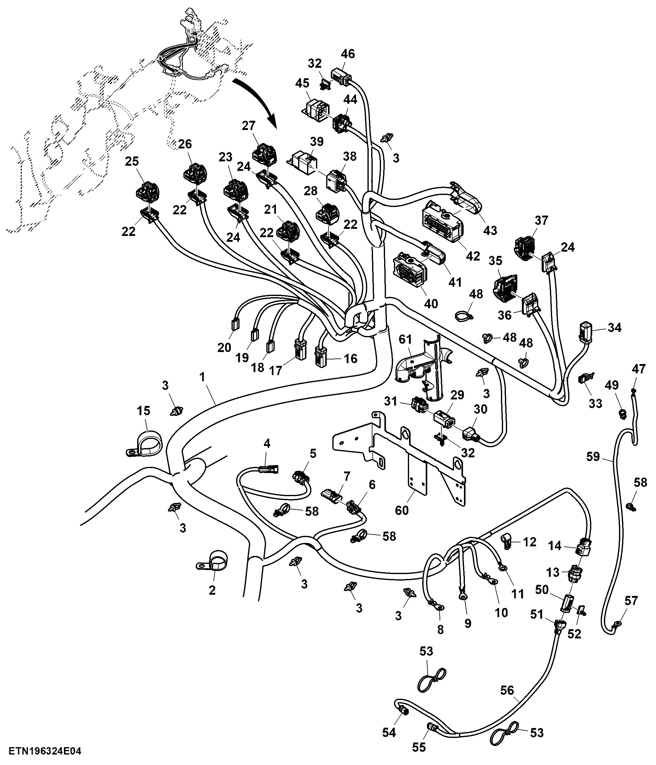 Wiring Harness, Chassis, 13.6 L, FT4 / Stage 5 Engine (4/4)
