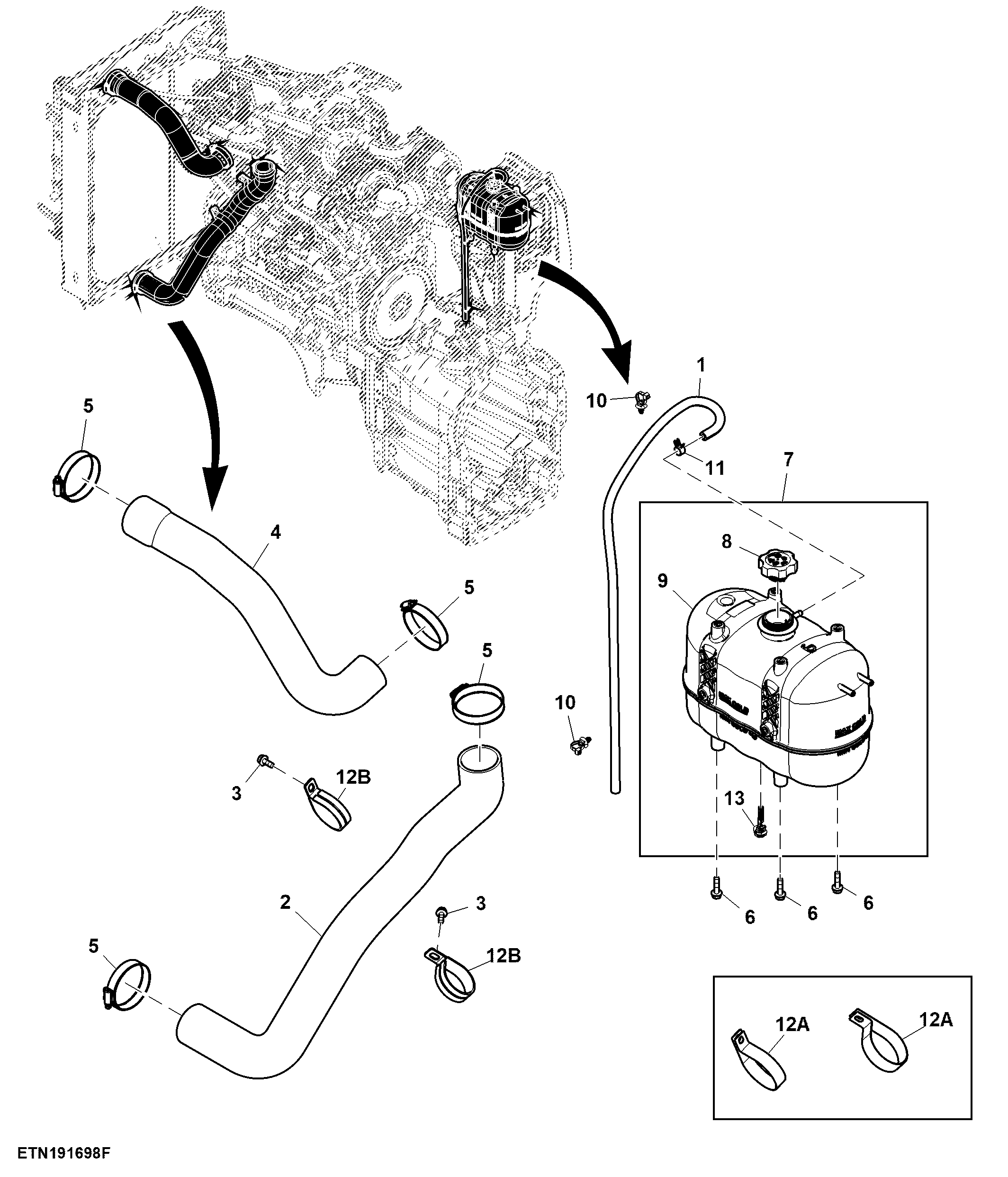 Radiator Hose, W/O Front PTO, IVT™/ PST/ e23™